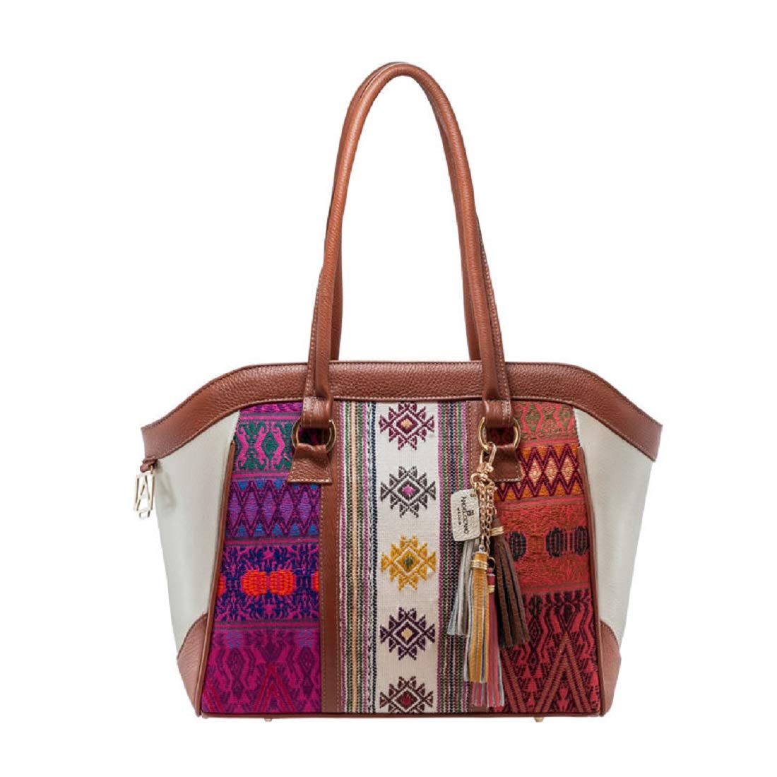 Handcrafted Genuine Leather Tote Bag for Women - Mayan Style for Work & Travel