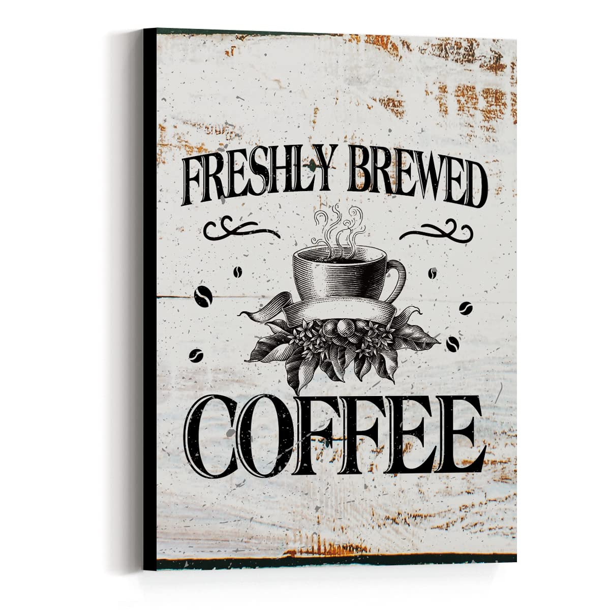 Vintage Coffee Quote Canvas Prints - Wall Art & Bar Decor for Coffee Lovers | Perfect for Home, Office & Café Decor
