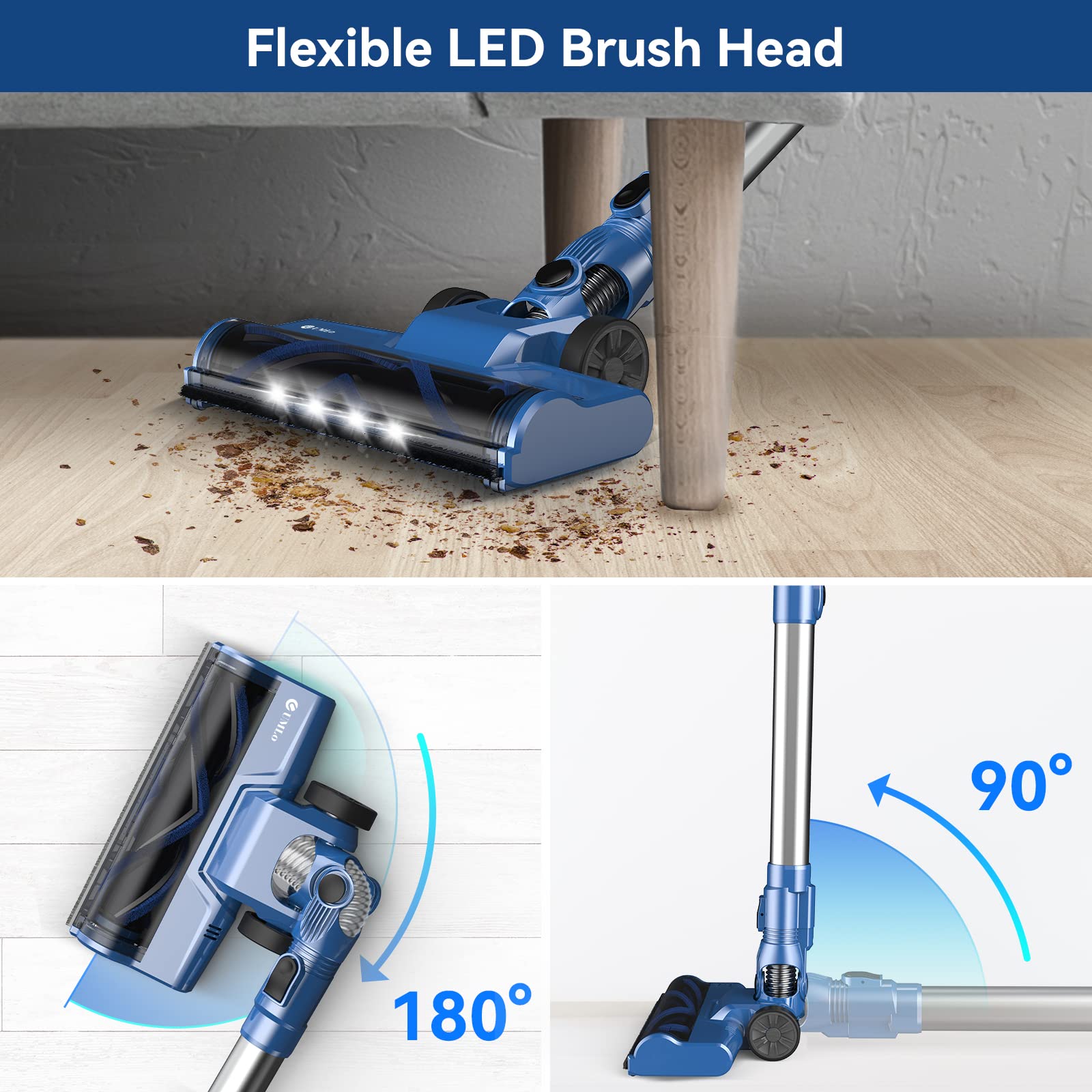 N3S Cordless Vacuum Cleaner - 6-in-1 Lightweight Stick Vacuum with 2200mAh Battery for Home & Pet Hair Cleaning