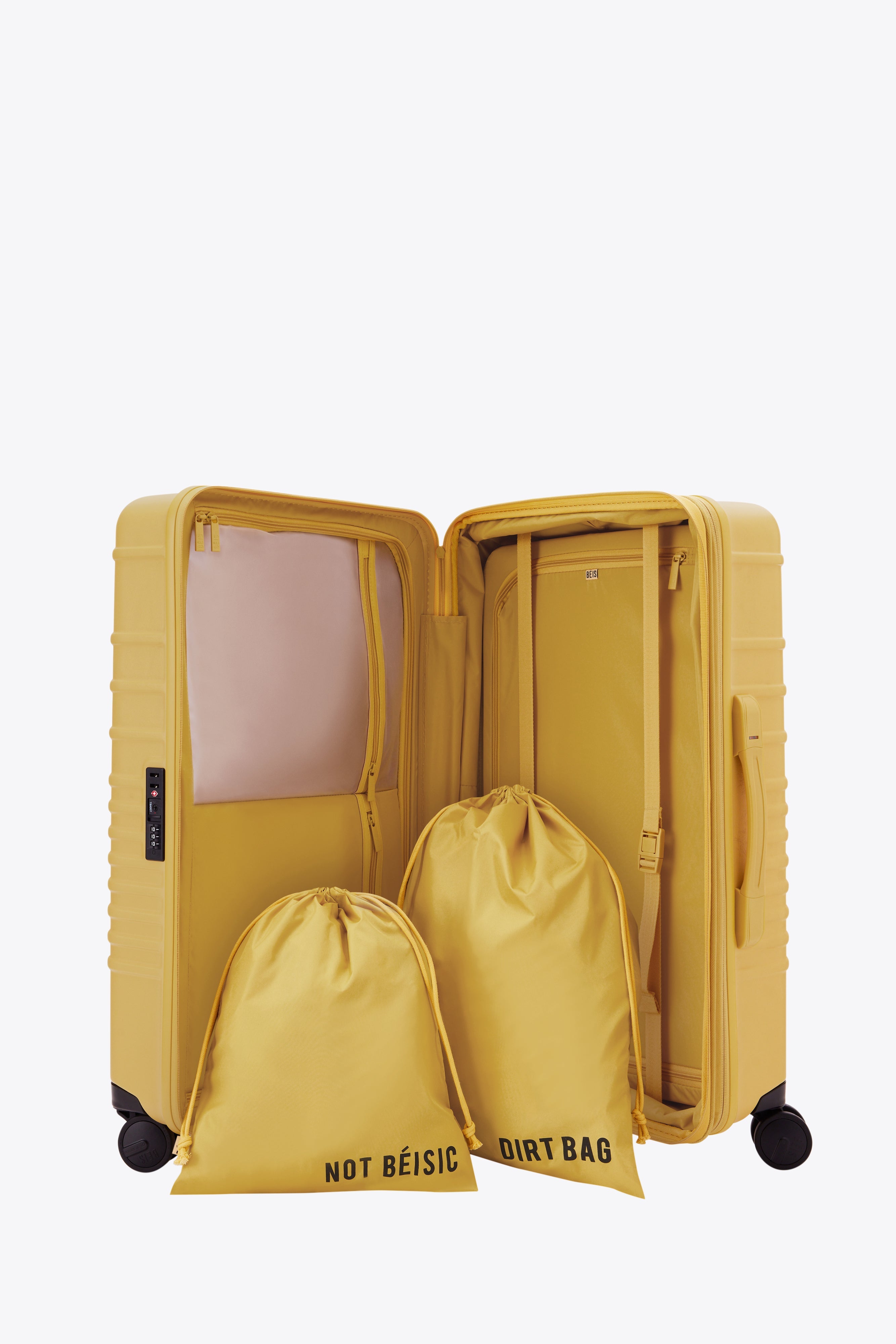 Honey Medium Check-In Roller Luggage - Lightweight Expandable Spinner Suitcase for Travel, Business Trips & Weekend Getaways
