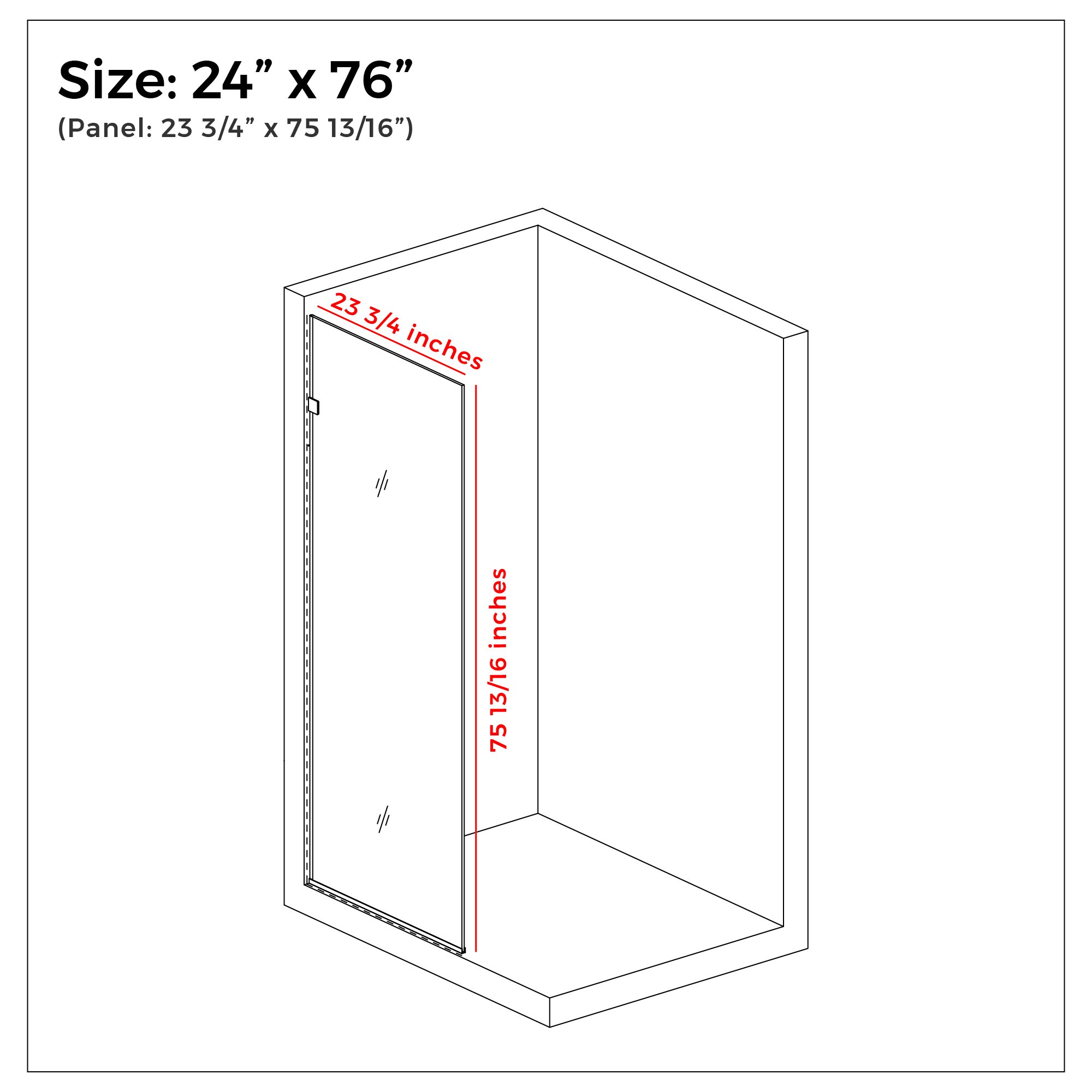 Tempered Glass Fixed Shower Screen 24