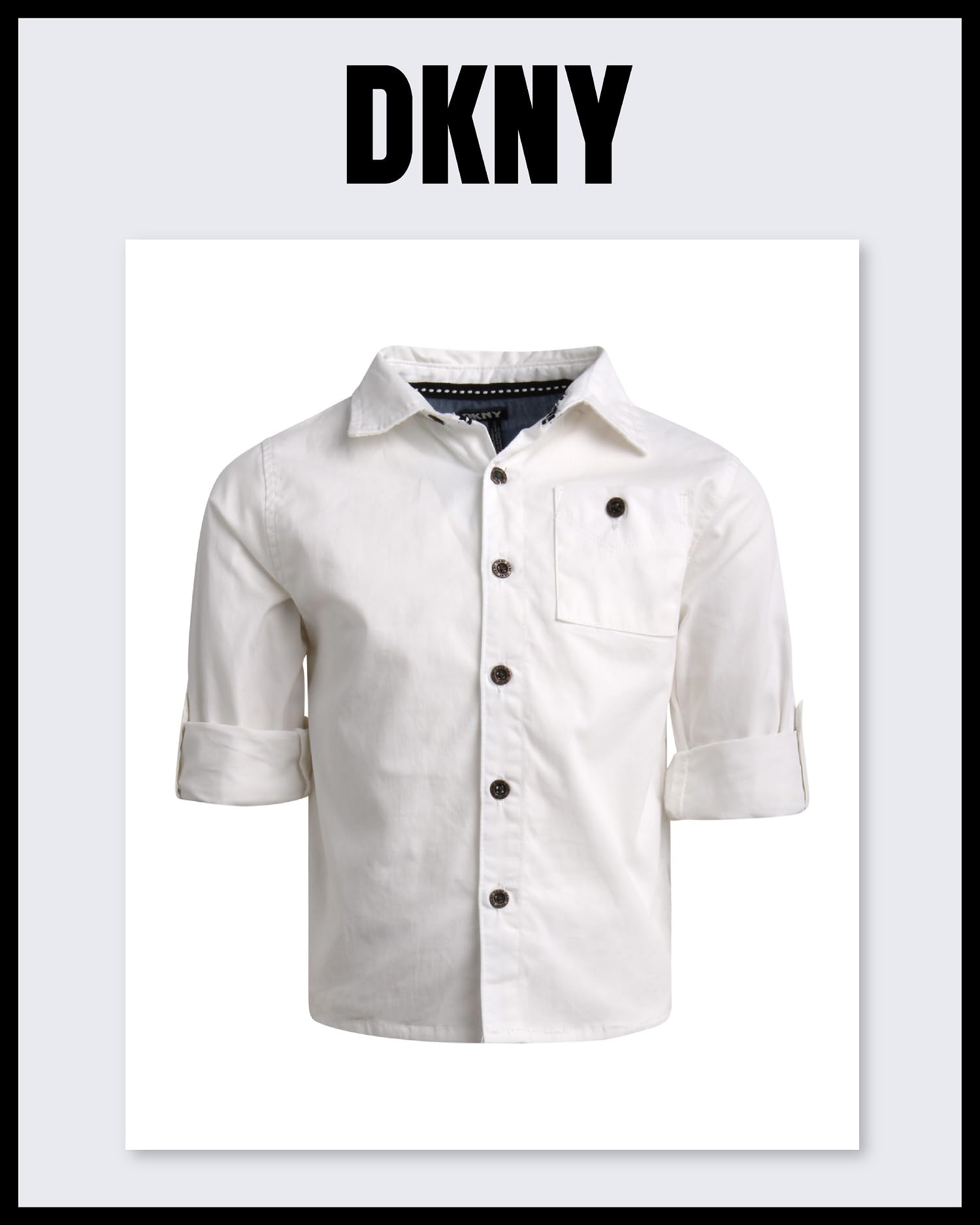 DKNY Boys' Summer Outfit Set - 2 Piece Button Down Shirt & Khaki Shorts for Toddlers (2T-7) | Casual Playwear, Beach Vacation & Preschool Outfits
