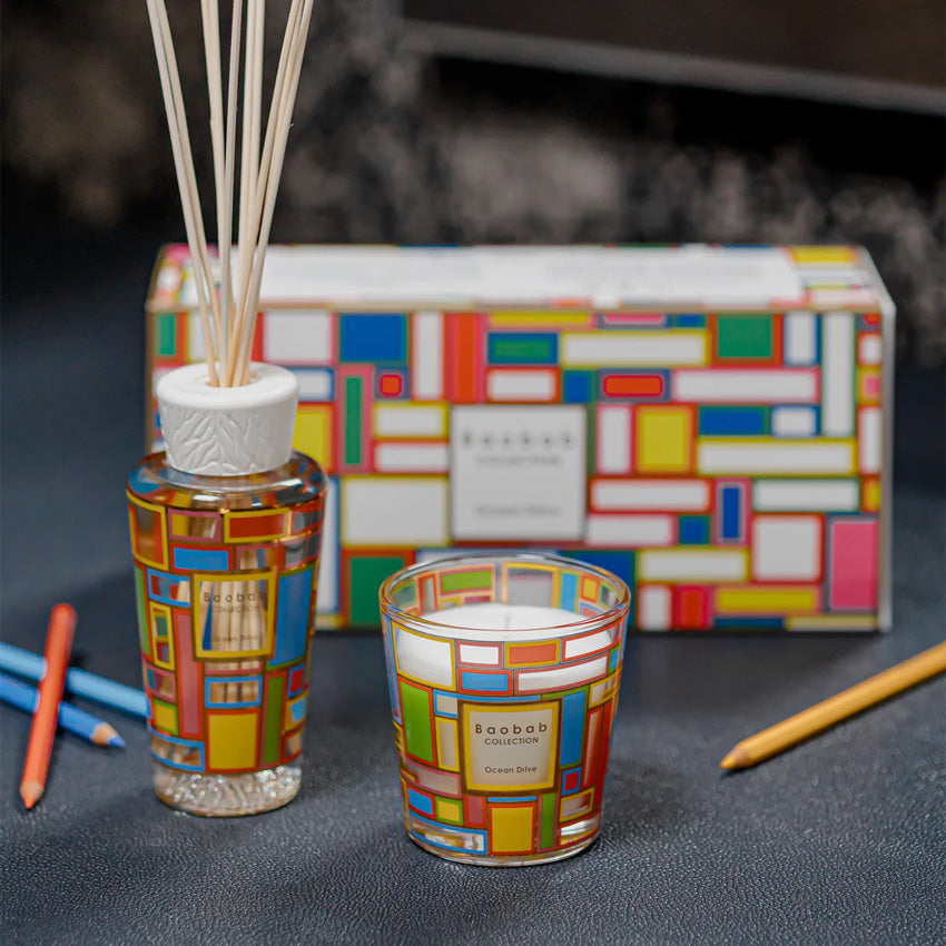 Baobab Collection My First Baobab Ocean Drive Scented Candle & Diffuser Gift Set - Perfect for Home Fragrance, Spa Relaxation & Luxury Gifts