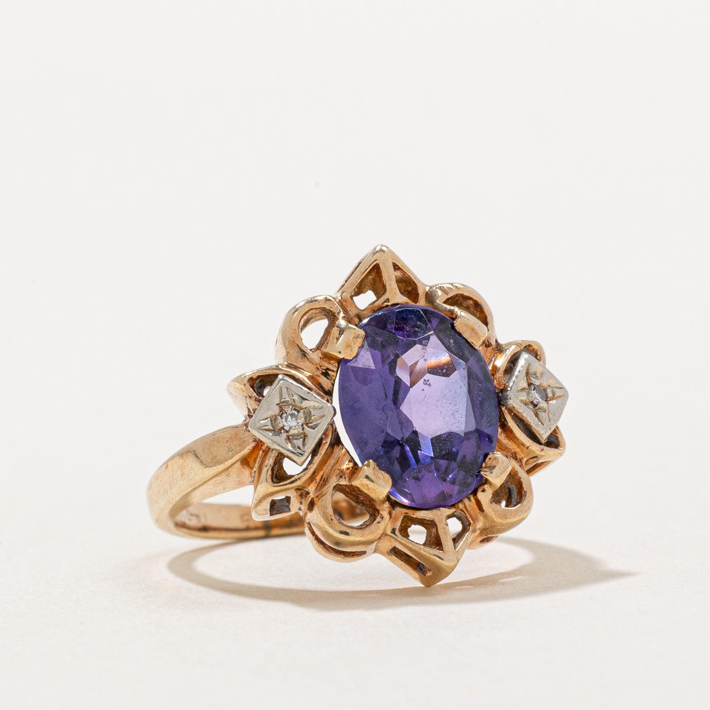 Elegant 2.75ct Synthetic Violet Sapphire & 0.01ct Diamond Cocktail Ring - Size 4.75 | Perfect for Evening Parties, Weddings & Special Occasions