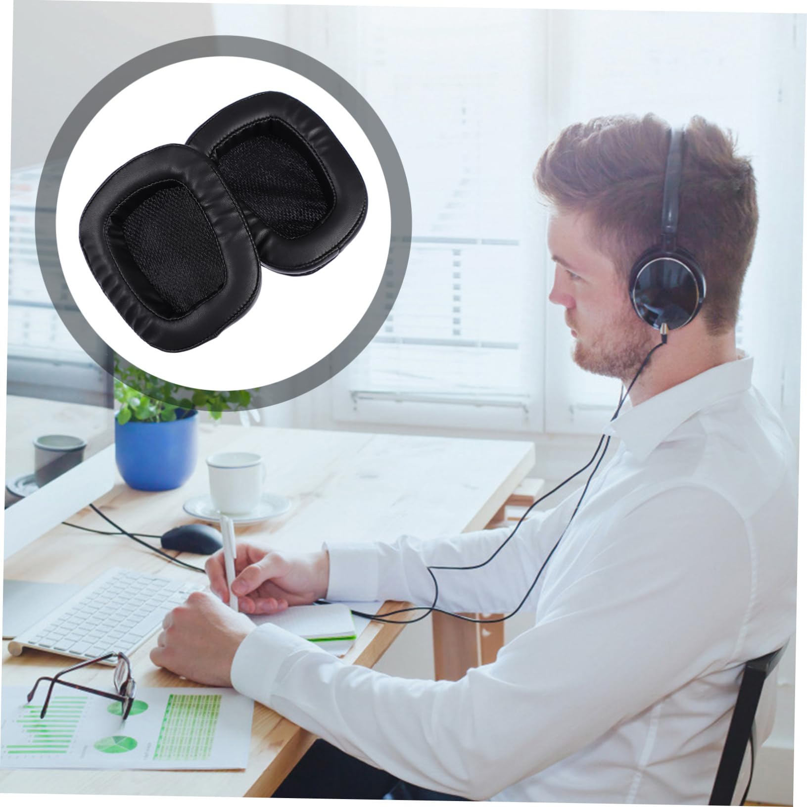 Homoyoyo Replacement Ear Pads for Logitech G633 G933 Headset - 2 Pack Soft Black Memory Foam Cushions - Perfect for Gaming, Music & Long Wear Comfort