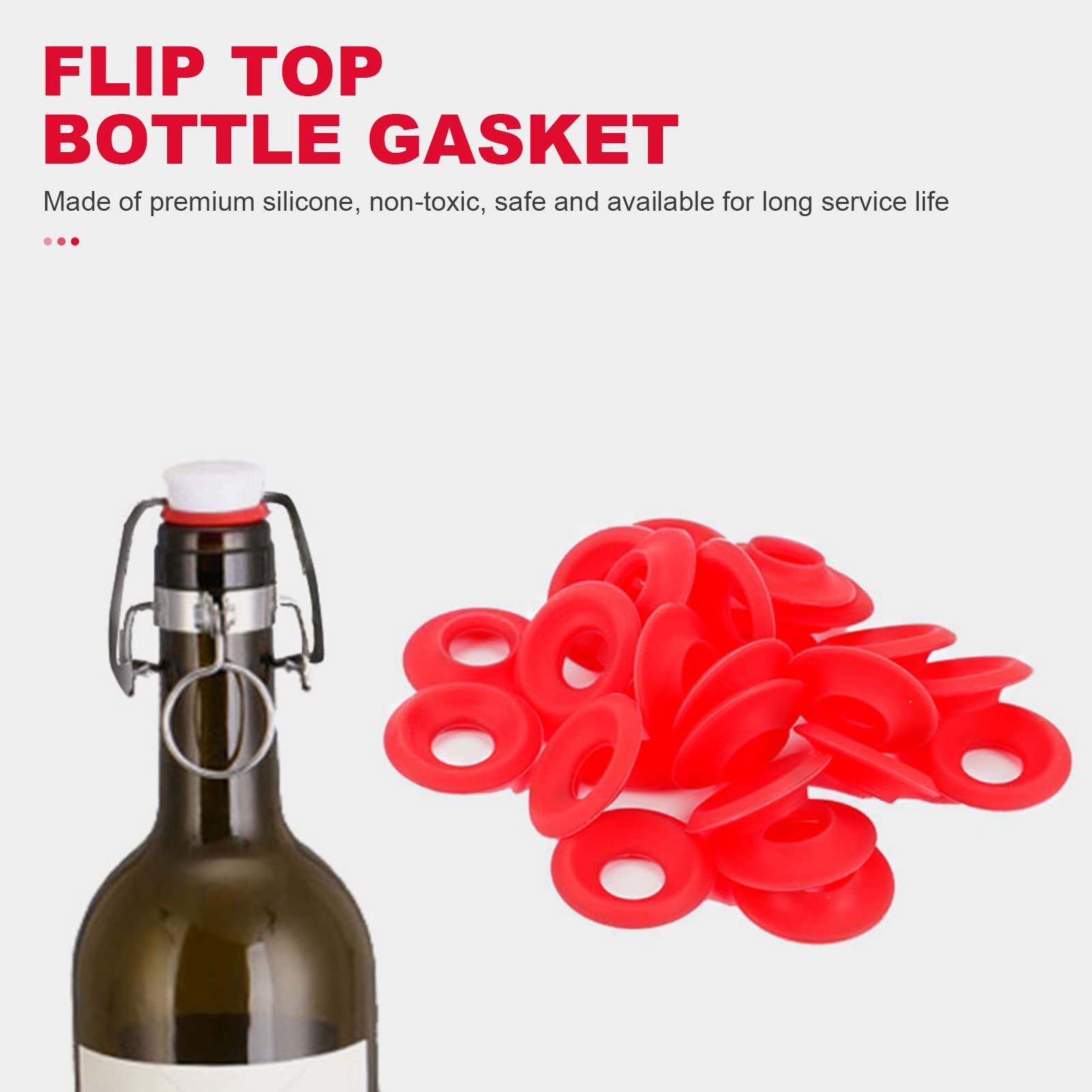25Pcs Red Silicone Gaskets for Swing Top Bottles - Durable Rubber Seals for Home Brewing, Beer Bottles & Flip Top Lids - Perfect for Homebrew, Kombucha, and Fermentation Projects
