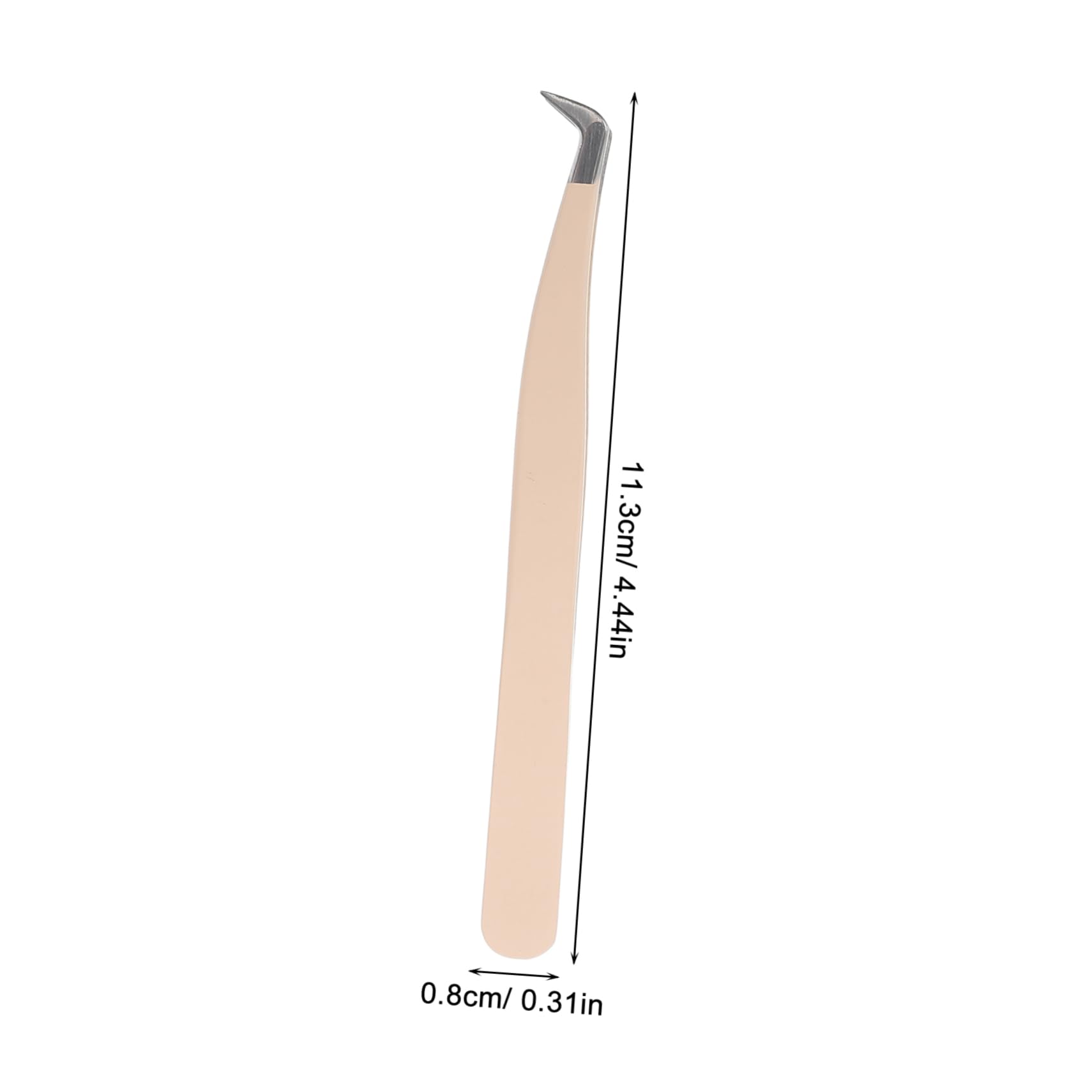IPetboom Professional Curved Eyelash Tweezers - Precision False Eyelash Applicator for Lash Extensions & Makeup - Multi-Functional Beauty Tool (Beige) - Perfect for Salon, Home Use & Professional Makeup Artists
