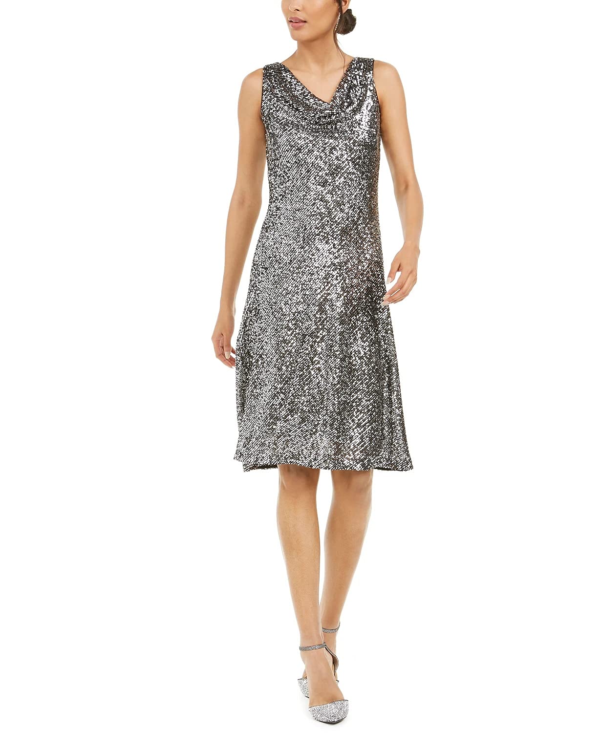 Taylor Women's Sleeveless Cowl Neck Sequin Party Dress - Elegant Evening Gown for Cocktail Parties, Prom, Wedding Guest & Special Occasions