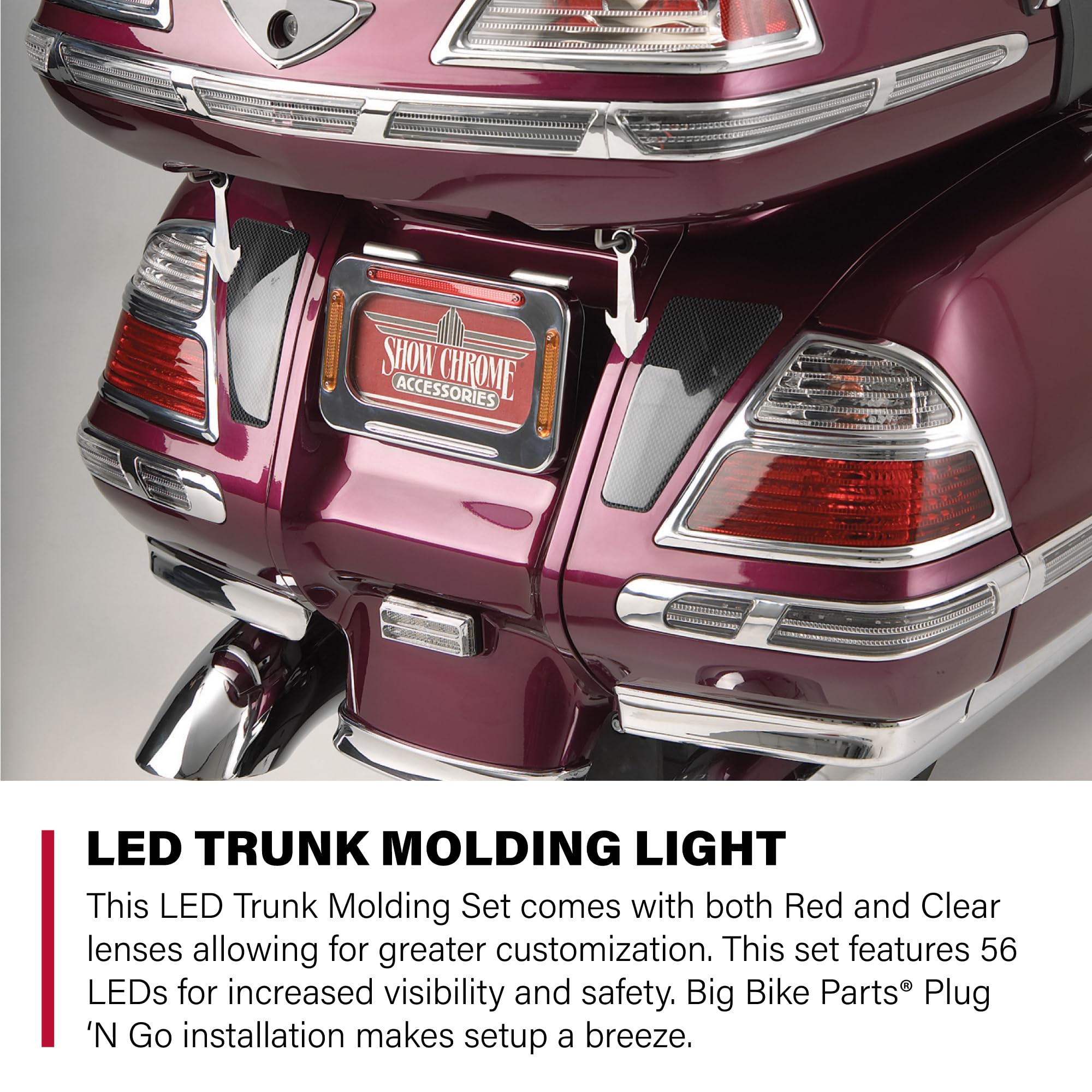 Chrome Trunk Molding LED Light Set 52-701A for Car Customization