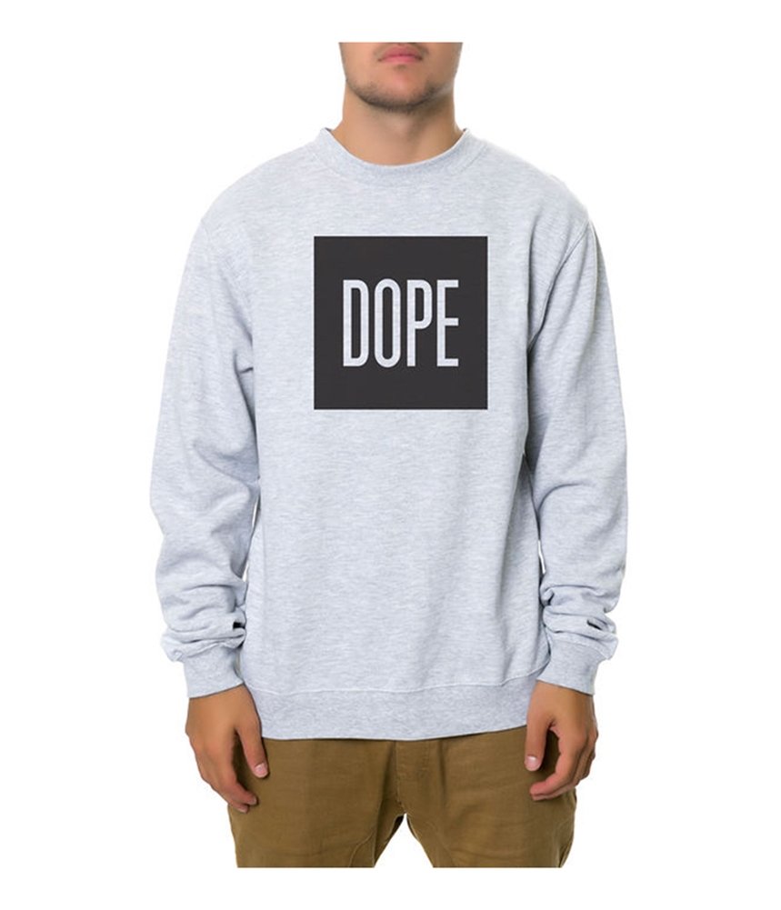 DOPE Men's The Box Sweatshirt - Grey Pullover Hoodie, Large Size | Casual Streetwear for Men | Perfect for Everyday Wear, Gym & Lounge