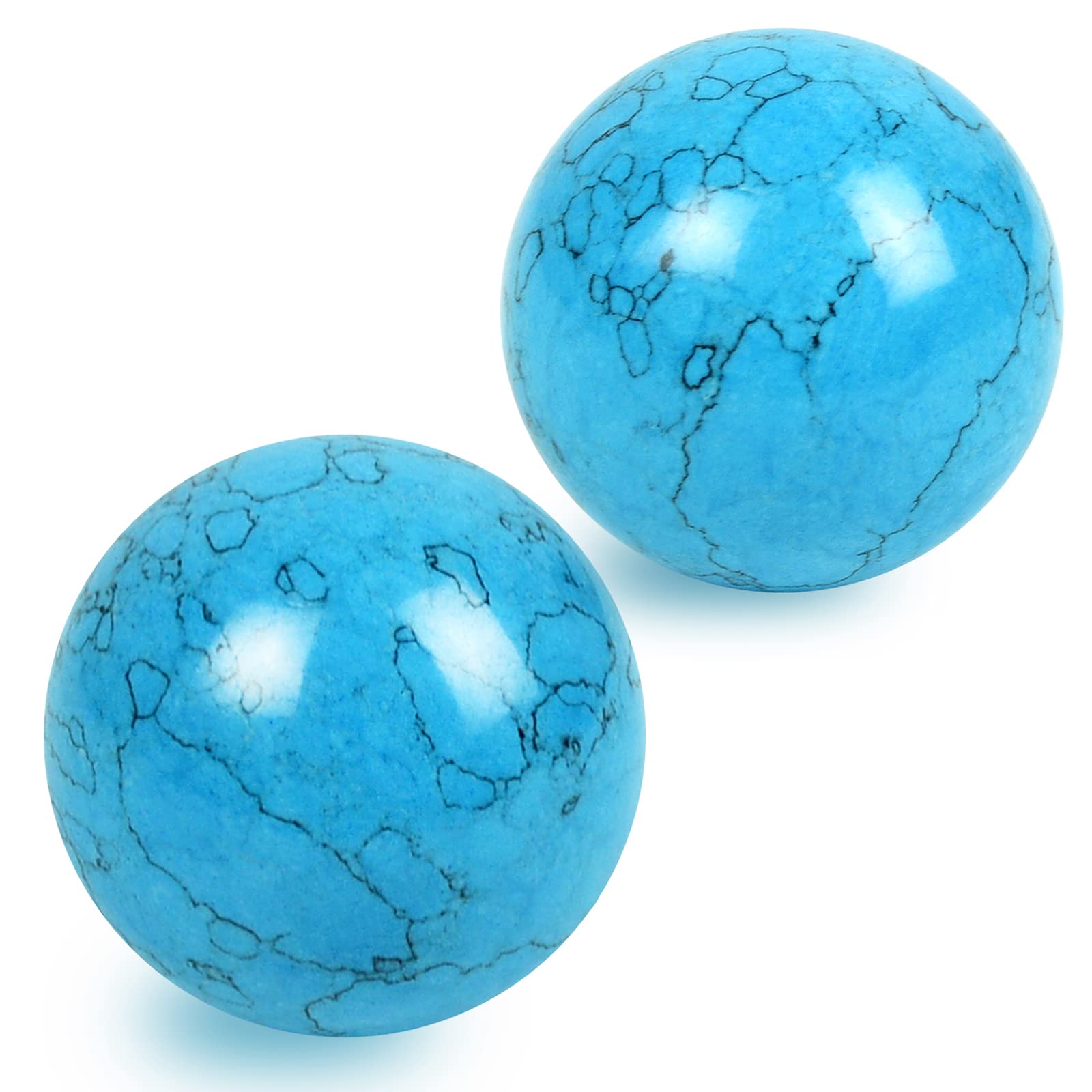 1.57 Inch Chinese Feng Shui Stone Baoding Balls - Stress Relief & Hand Exercise Therapy Balls with Gift Box (Blue) - Perfect for Meditation, Office Relaxation & Traditional Chinese Wellness Practice