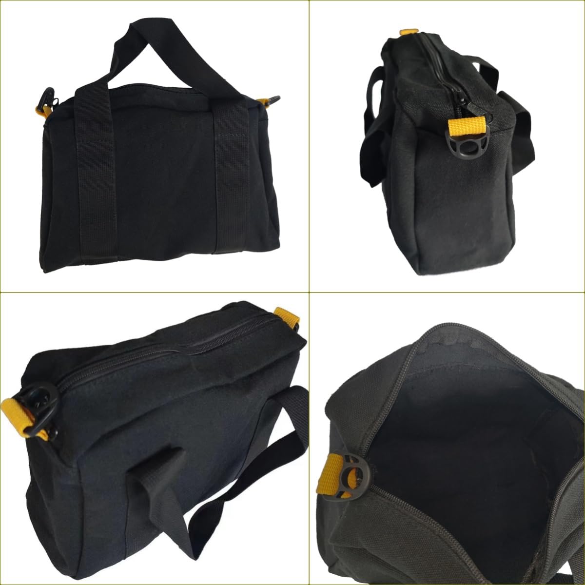 BLIRITEL 12 Inch Wide Mouth Canvas Tool Bag - Large Capacity Multi-Function Organizer Tote for Wrenches, Pliers & Hand Tools - Durable Storage Bag for Men & Women - Perfect for Construction, DIY Projects & Home Repairs (Black)