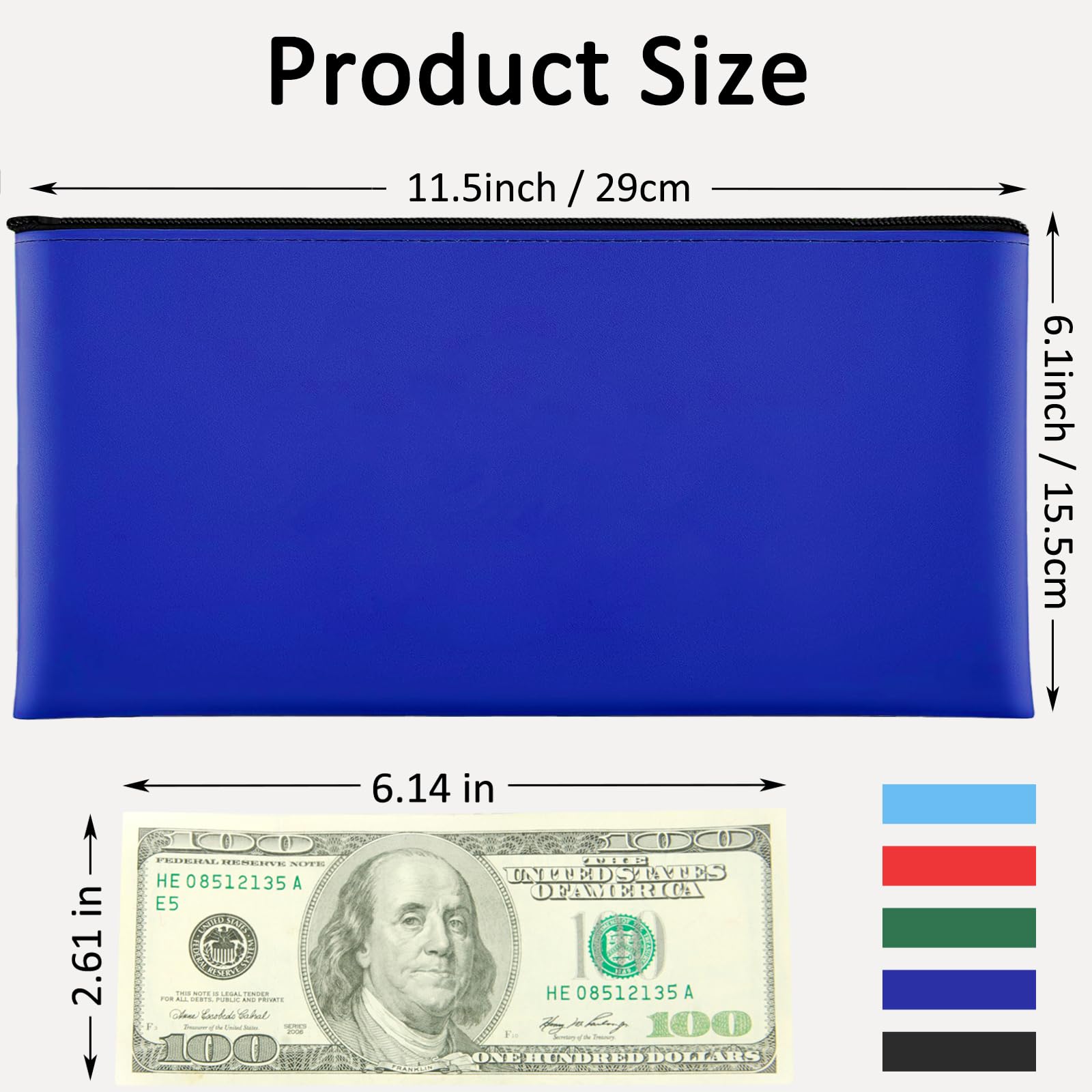 20 Pack Zippered Money Bags 11.5x6.1