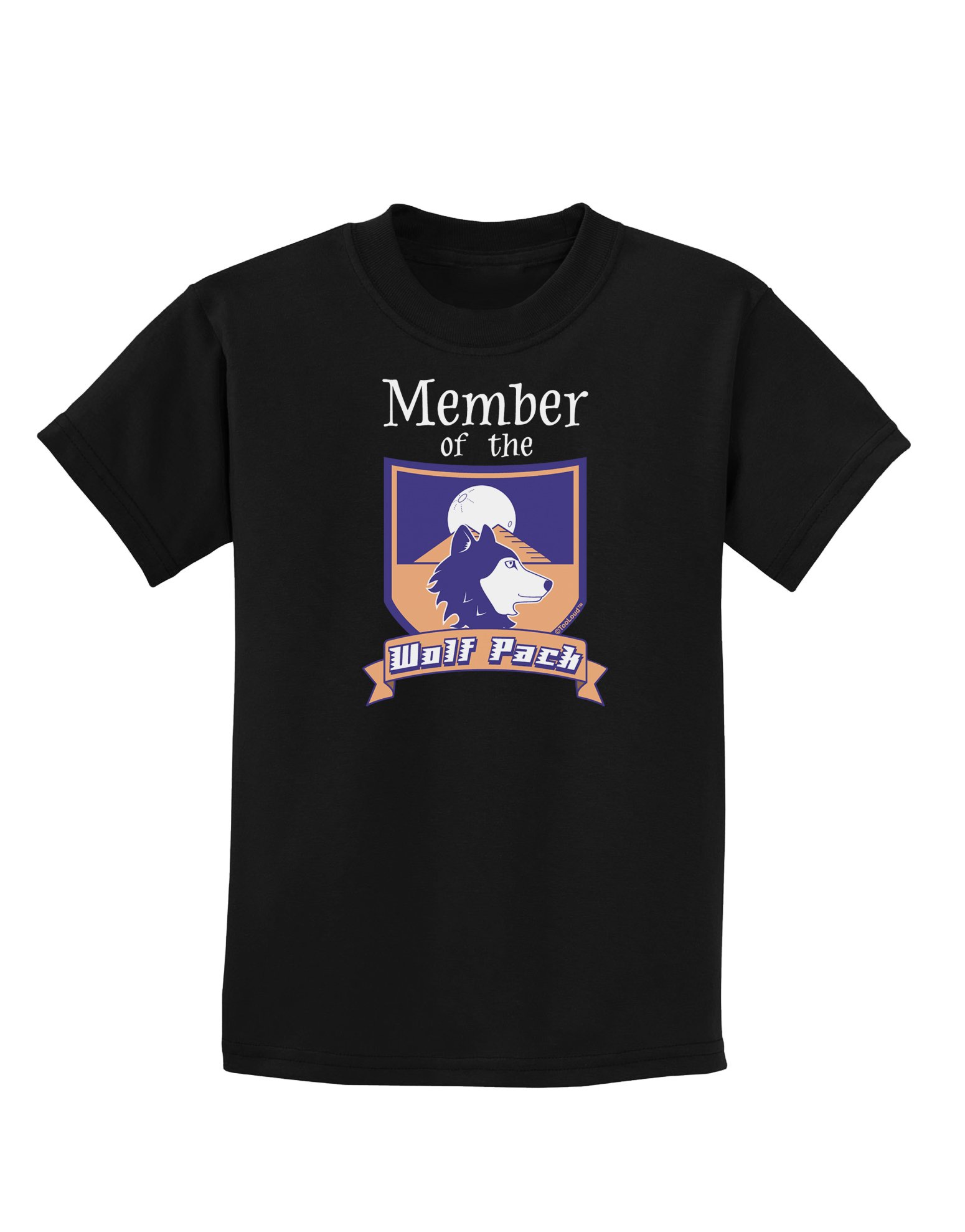 TooLoud Member of The Wolf Pack Kids Dark T-Shirt - Cool Graphic Tee for Boys & Girls - Perfect for School, Playdates & Family Outings