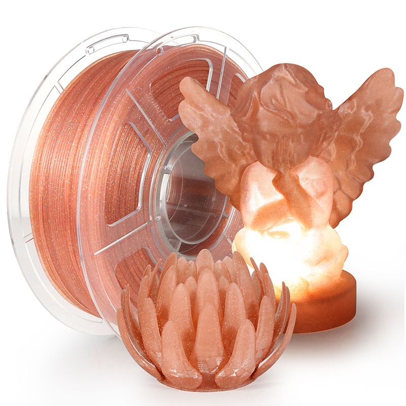 D3D Premium PLA Clear Glitter Filament 1.75mm - Bambu Lab AMS Compatible, 1kg Spool, Multiple Color Options for 3D Printing, DIY Crafts & Cosplay Props