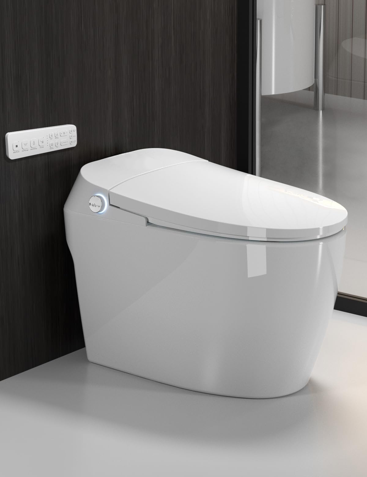 ZMJH 901 Smart Bidet Toilet with Built-in Warm Water & Dryer - One Piece Elongated Toilet with Heated Seat, Auto Flush & Soft Close - Remote Control for Modern Bathroom Luxury & Comfort