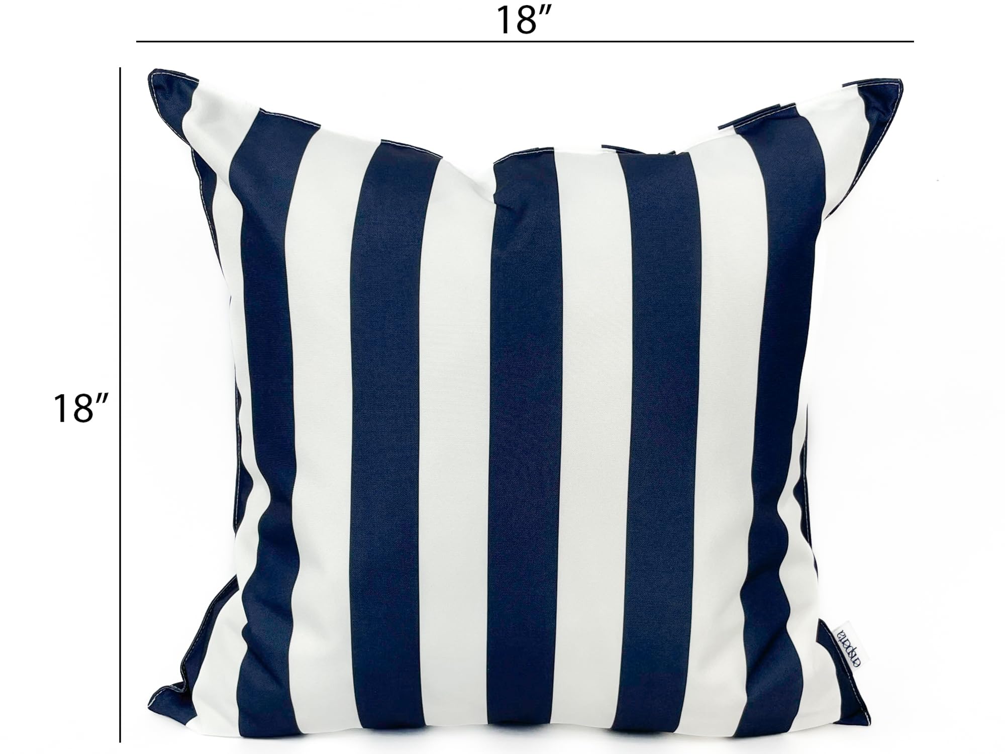 2 Pack Waterproof Navy Blue Striped Outdoor Throw Pillow Covers 20x20 Inch - Decorative Square Cushion Covers for Patio Furniture, Sofa & Garden (Polar Night Design) - Perfect for Outdoor Decor, Backyard & Poolside Relaxation