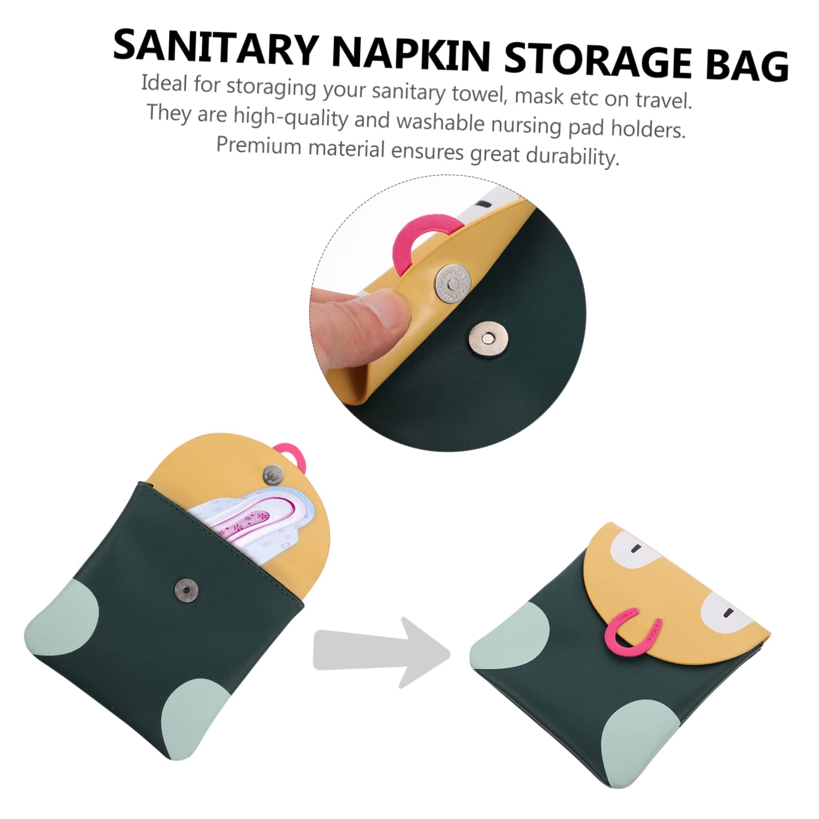 Minkissy 8 Pack Sanitary Pad Storage Bags - Waterproof Menstrual Pouch for Travel & Outdoor - Organize & Protect Pads, Tampons & Feminine Hygiene Products - Perfect for Gym, Work, School & Camping Trips