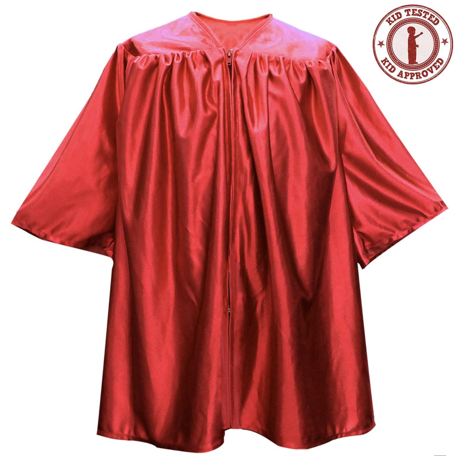Shiny Red Graduation Gown for Kids - Preschool & Kindergarten Graduation Dress - Perfect for Ceremonies, Photo Shoots & Special Occasions