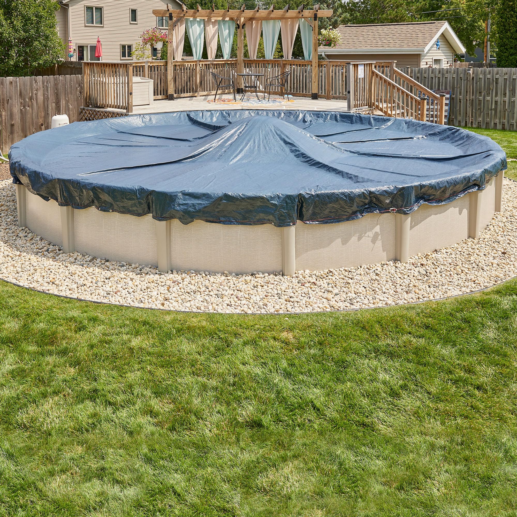 Doheny's Heavy-Duty Winter Pool Covers for Above Ground Pools | Commercial-Grade Protection with Reinforced Material | Perfect for Snow, Ice, and Leaf Protection During Cold Months
