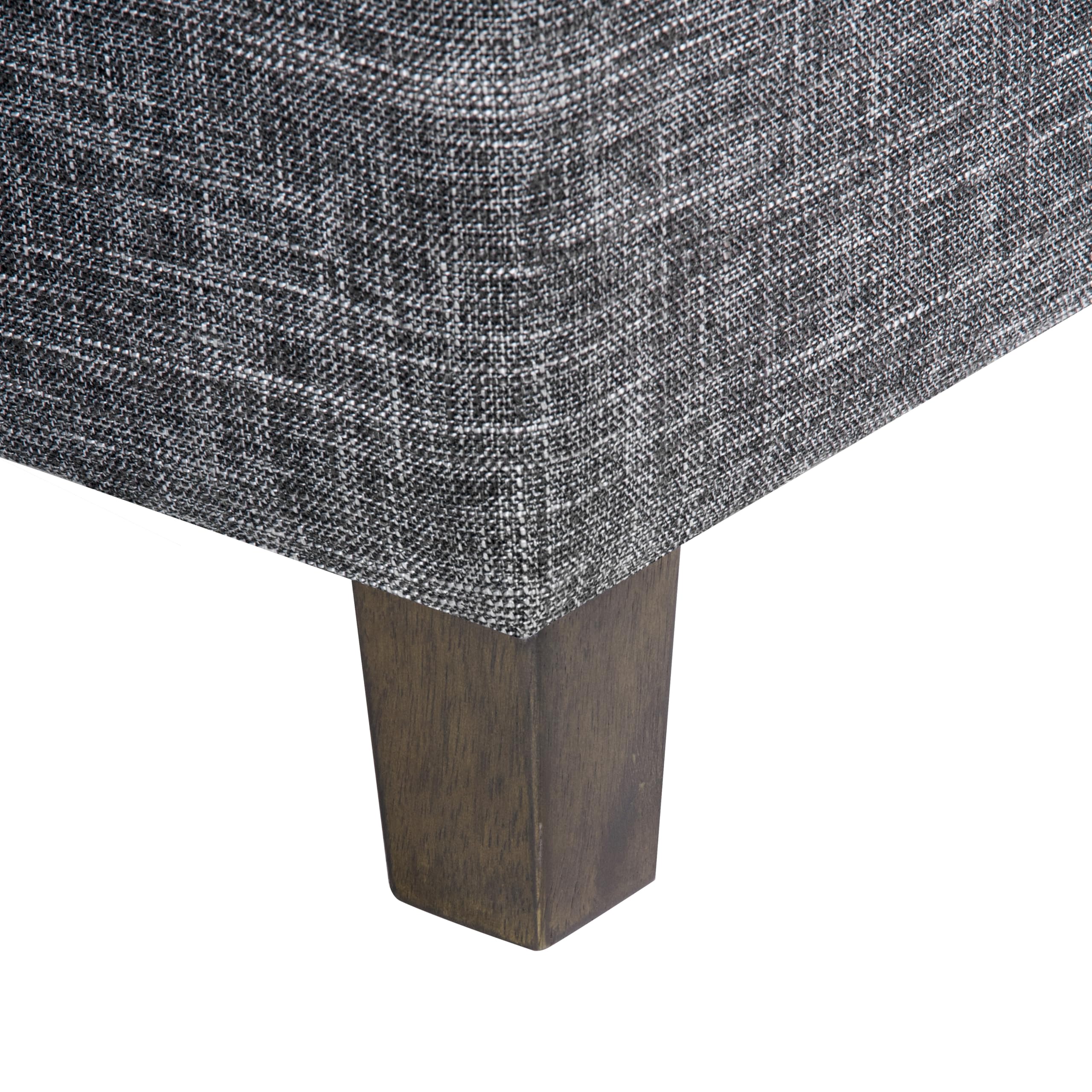 Classic Square Storage Ottoman with Lift Off Lid - Large Slate Grey Ottoman for Living Room & Bedroom | HomePop Home Decor K7342-F2182 | Perfect for Extra Seating, Blanket Storage & Home Organization