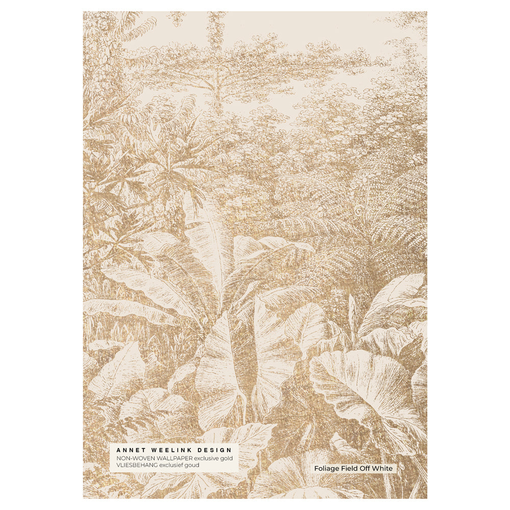 Gold Peel and Stick Wallpaper Sample - Foliage Field Design, Self-Adhesive Removable Wallpaper for Bedroom, Living Room, Nursery Decor