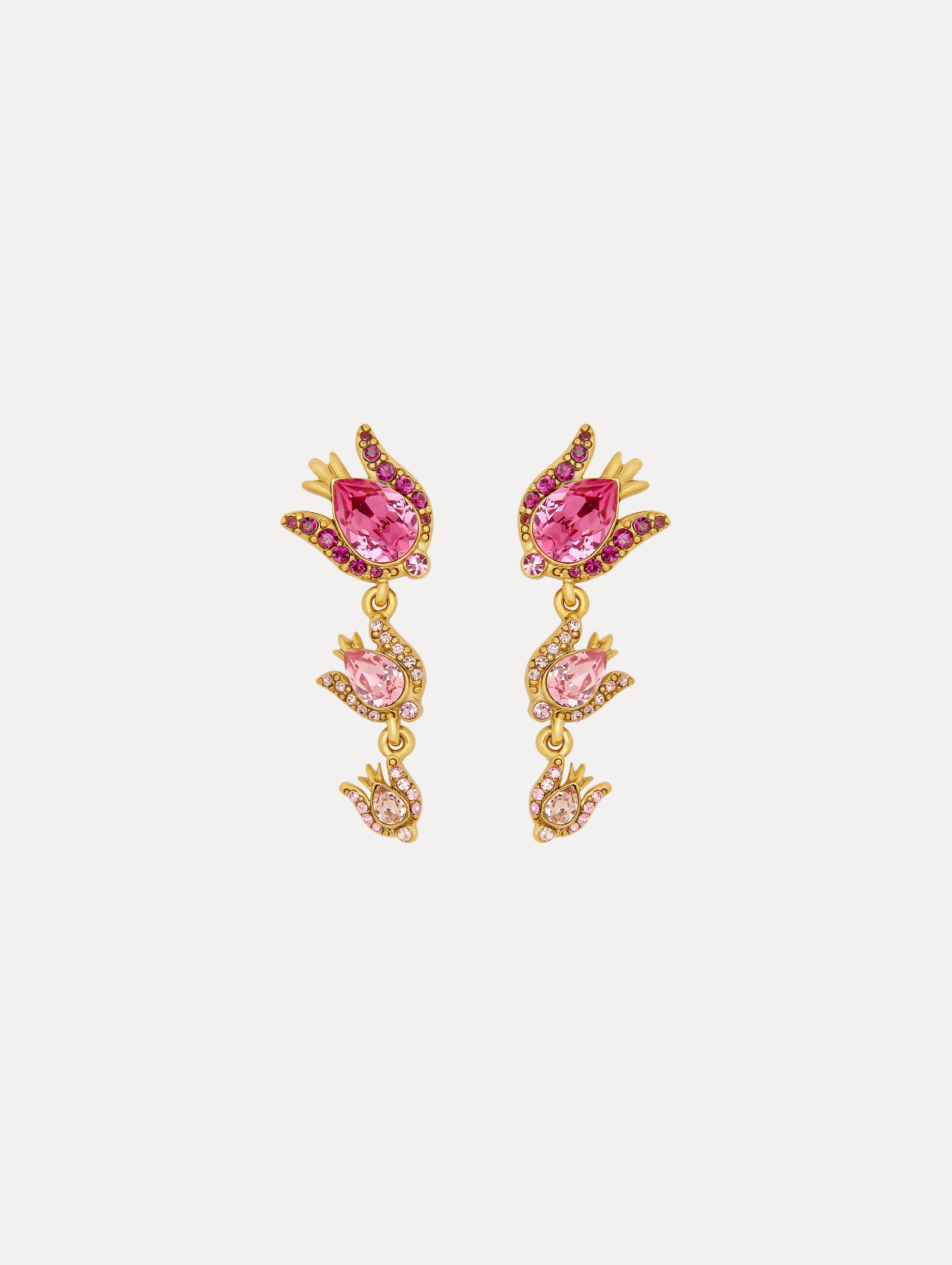 Exquisite Crystal Rose Drop Earrings for Women - Elegant Dangle Jewelry for Weddings, Parties & Special Occasions