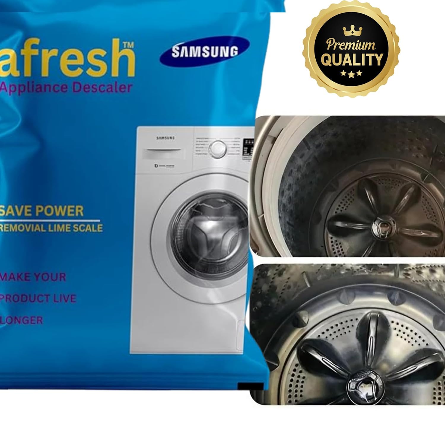 Samsung Washing Machine Drum Cleaner Powder - Compatible with Front Load & Top Load Washers, 100g (Pack of 2) - Removes Odors, Limescale & Residue for Fresh, Hygienic Laundry