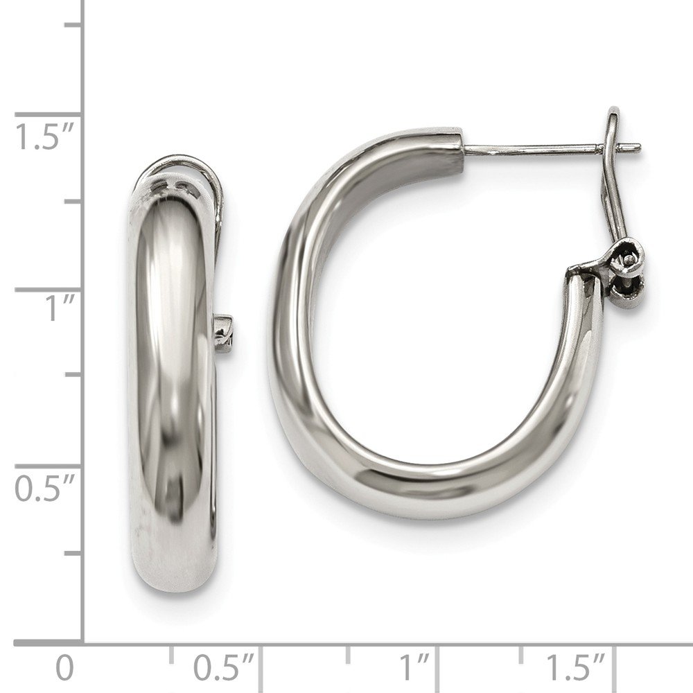 Polished Stainless Steel Omega Back Hoop Earrings for Women - Hypoallergenic, Durable & Shiny Fashion Jewelry - Perfect for Parties, Weddings & Everyday Wear