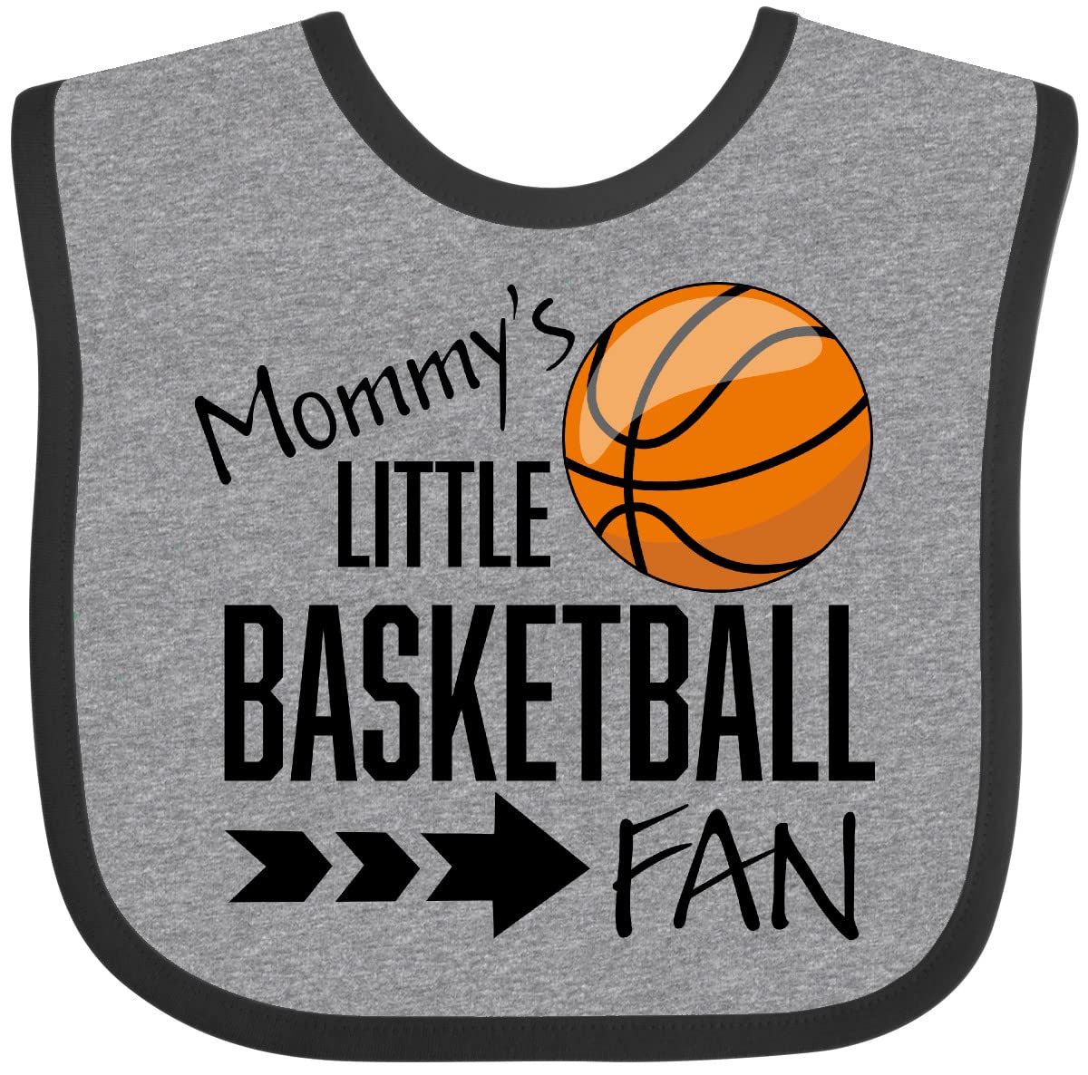 Inktastic Mommy's Little Basketball Fan Baby Bib - Soft Cotton Drool Bib for Infants & Toddlers - Perfect for Game Day, Sports Parties & Basketball Fans