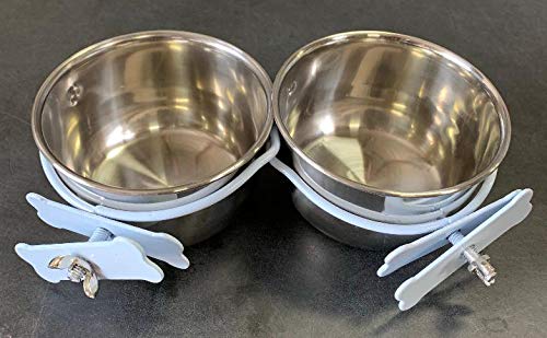 Mcage 2-Pack Stainless Steel Bird Parrot Cage Feeder Cups - 4