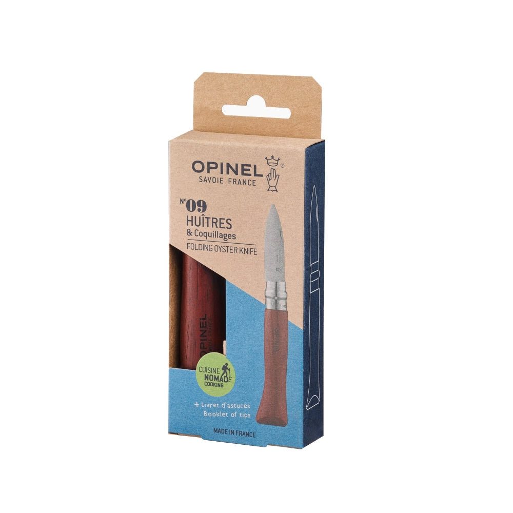 Opinel No.09 Stainless Steel Oysters and Shellfish Knife - Premium French Kitchen Tool for Shucking Oysters, Clams & Seafood - Perfect for Home Chefs, Restaurants & Outdoor Picnics