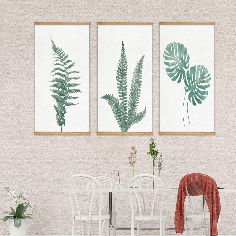 Wall26 Framed Green Plants Wall Art - 3 Panel Canvas Prints 18