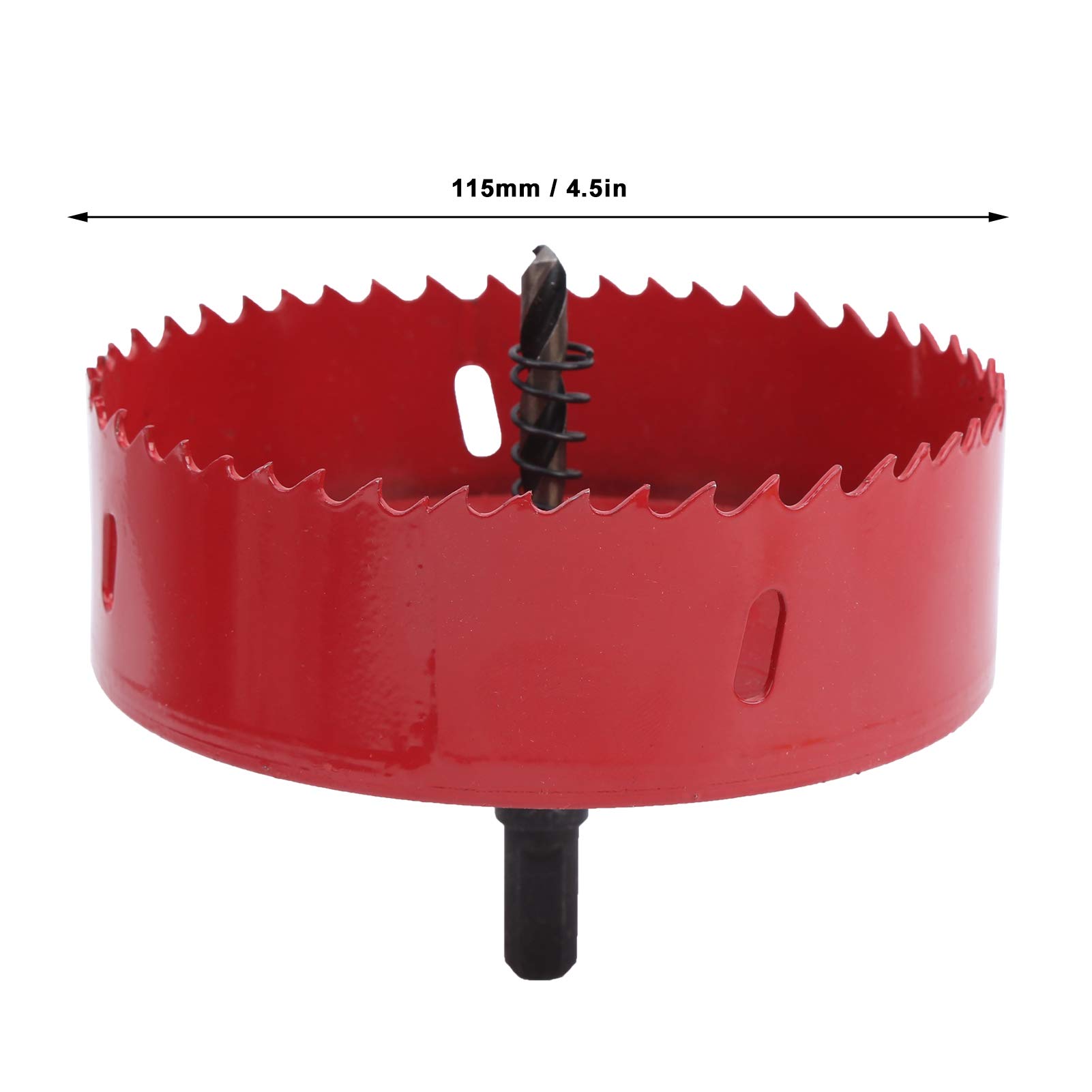 4.5 Inch Hole Saw Drill Bit Set - Heavy Duty Hole Cutter for Wood, Metal, Marble - Professional Construction & Industrial Cutting Tools - Perfect for DIY Projects, Home Renovation & Building Work (115mm)