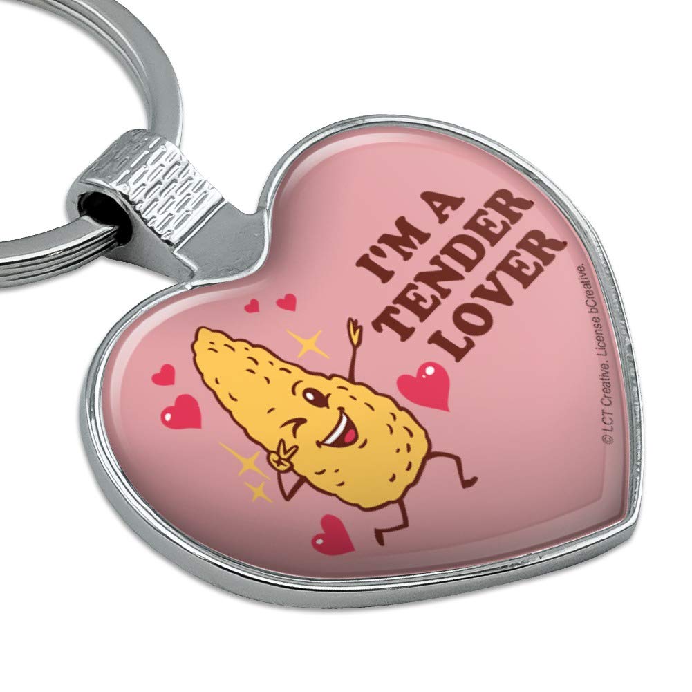 Funny Chicken Nugget Keychain - Heart Love Metal Key Ring for Couples & Friends - Perfect Gift for Valentine's Day, Anniversaries & Everyday Carry