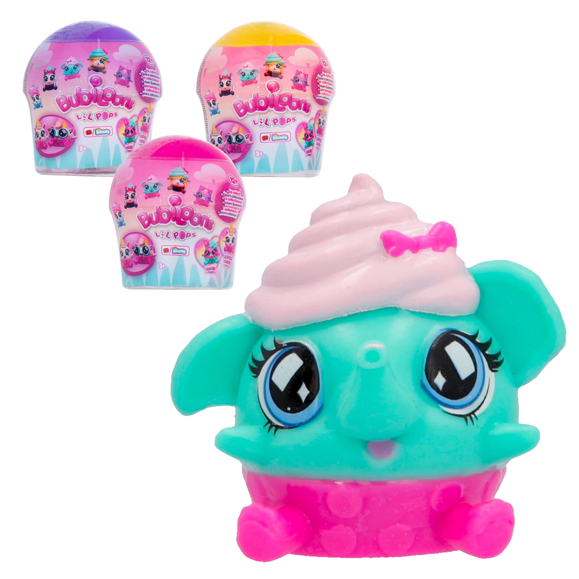 Bubiloons Lil Pops 3 Pack - Squishy Stress Relief Toys for Kids & Adults | Fun Sensory Fidget Toys for Anxiety Relief, Party Favors, Classroom Rewards & Stocking Stuffers