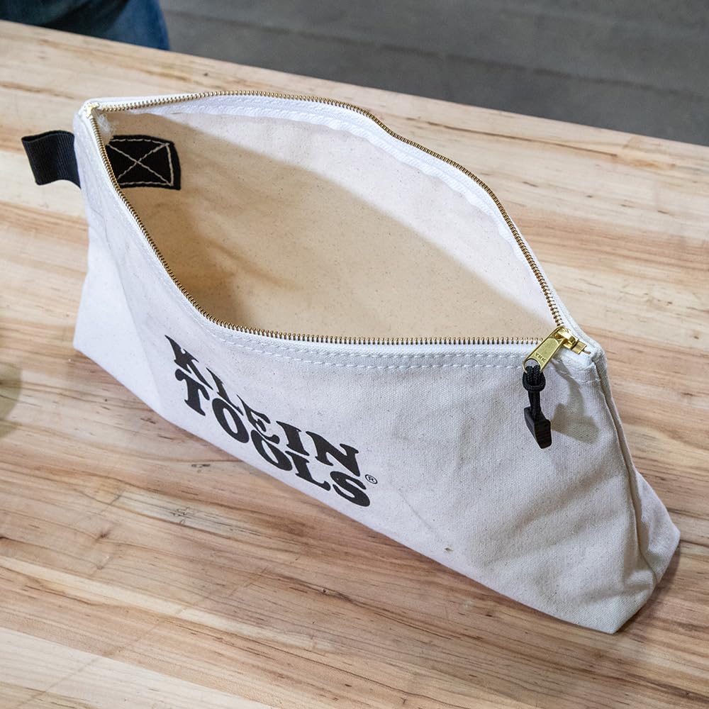 Klein Tools Heavy Duty Zipper Bag - Extra Long Multipurpose Tool & Craft Organizer for Work & DIY