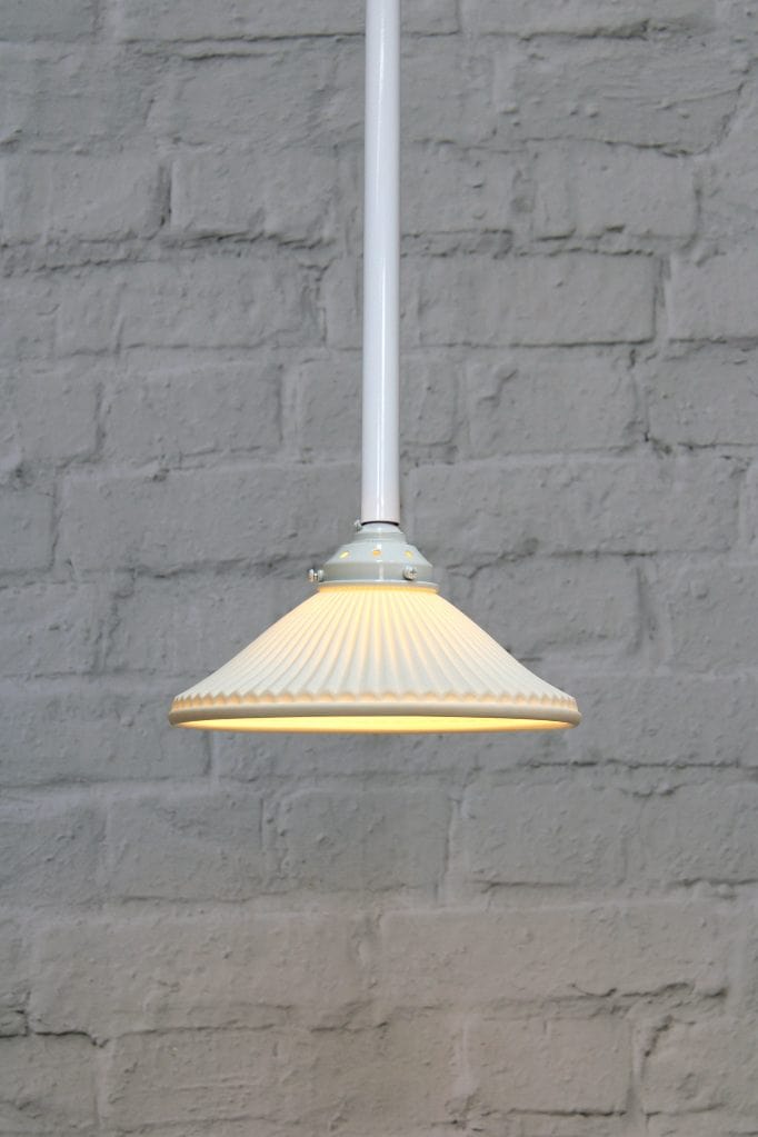 Florence Pleat Ceramic Pendant Light - Modern Farmhouse Ceiling Fixture for Dining Room, Kitchen, or Bedroom Lighting