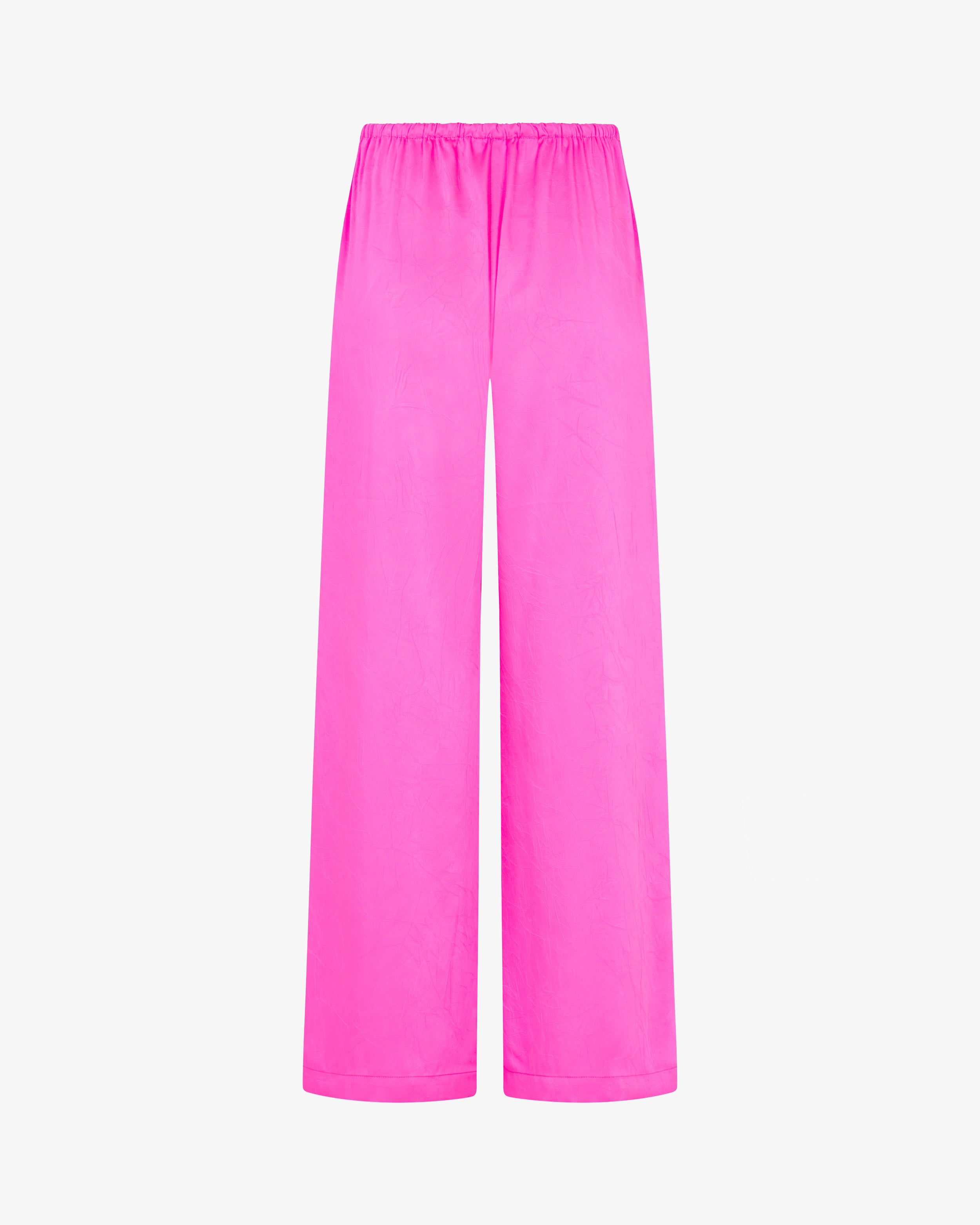Women's High Waist Cropped Jogger Pants - Shocking Pink Activewear for Yoga, Running & Lounge Wear
