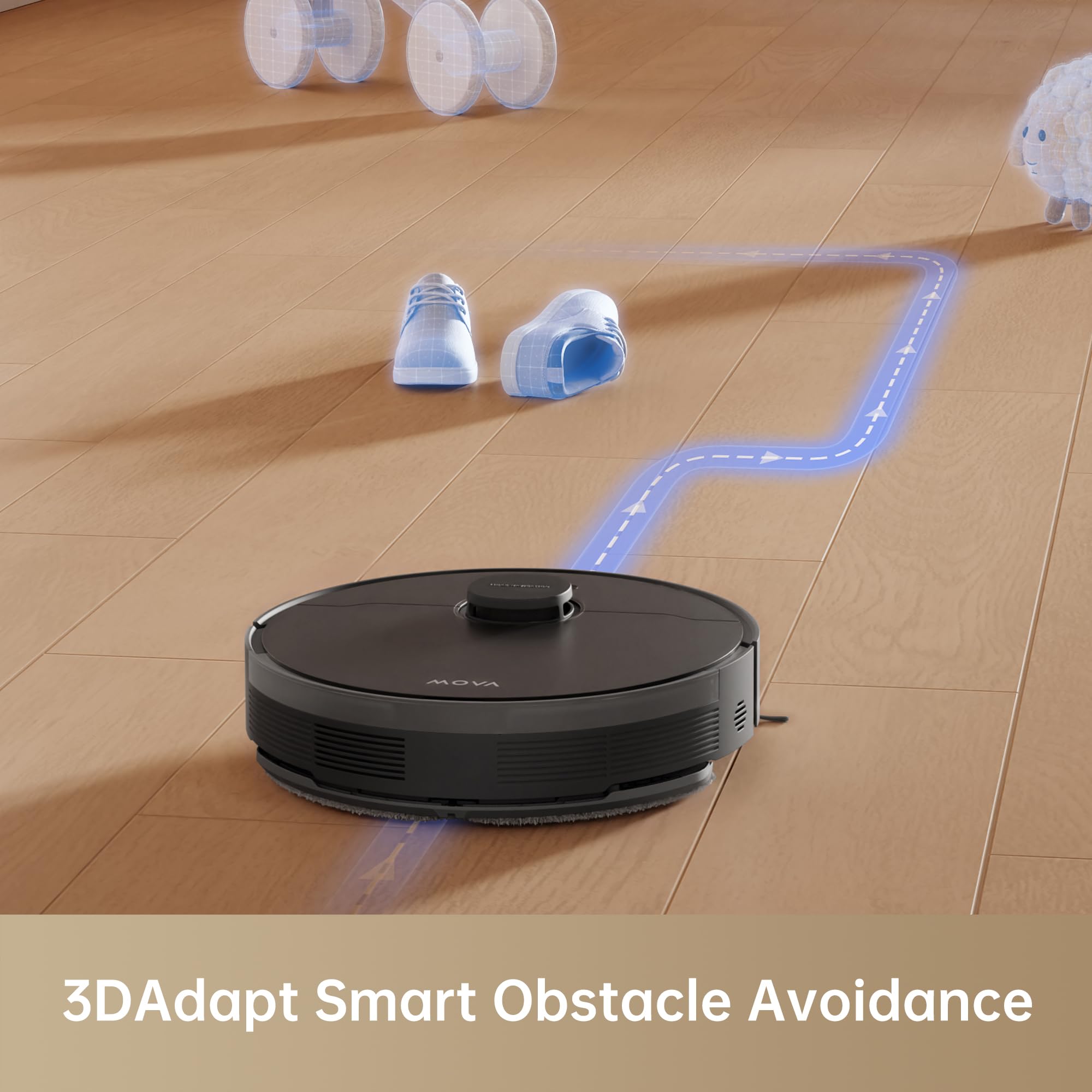 Mova S10 Robot Vacuum Cleaner with 7000Pa Strong Suction, 260 Mins Long Runtime, Self-Charging, Smart Mapping, App & Alexa Voice Control for Hard Floors, Carpets, Pet Hair - Perfect for Home Cleaning, Office Spaces and Pet Owners