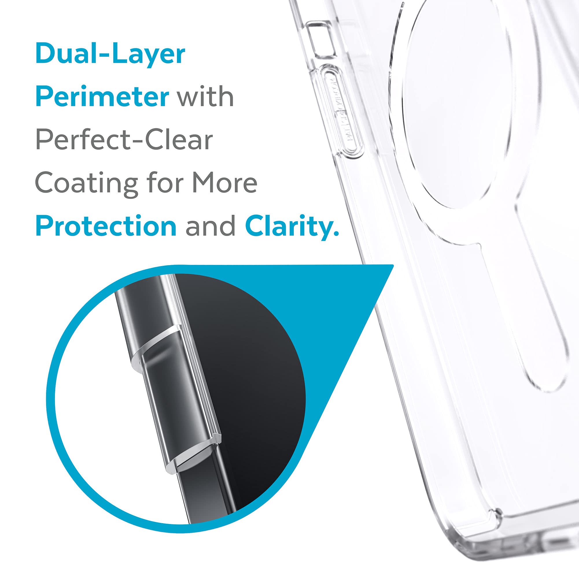 Speck Clear iPhone 13 Mini Case with MagSafe - Slim Dual Layer Design for iPhone 12 Mini & 13 Mini - Anti-Yellowing, Anti-Fade & Drop Protection - Perfect for Everyday Use, Travel & Outdoor Activities
