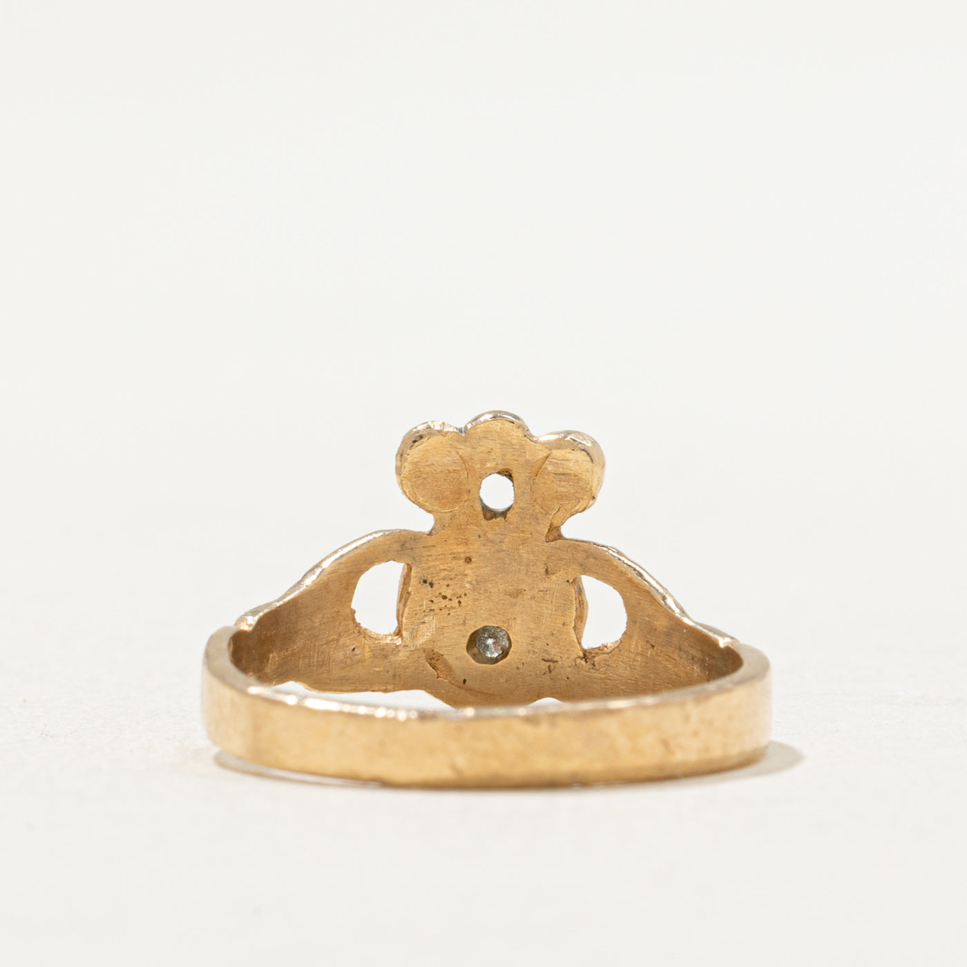 0.04ct Single Stone Diamond Claddagh Ring - Size 4.25 - Irish Wedding Band, Promise Ring & Engagement Ring for Women - Perfect for Celtic Weddings, Anniversaries & Romantic Gifts