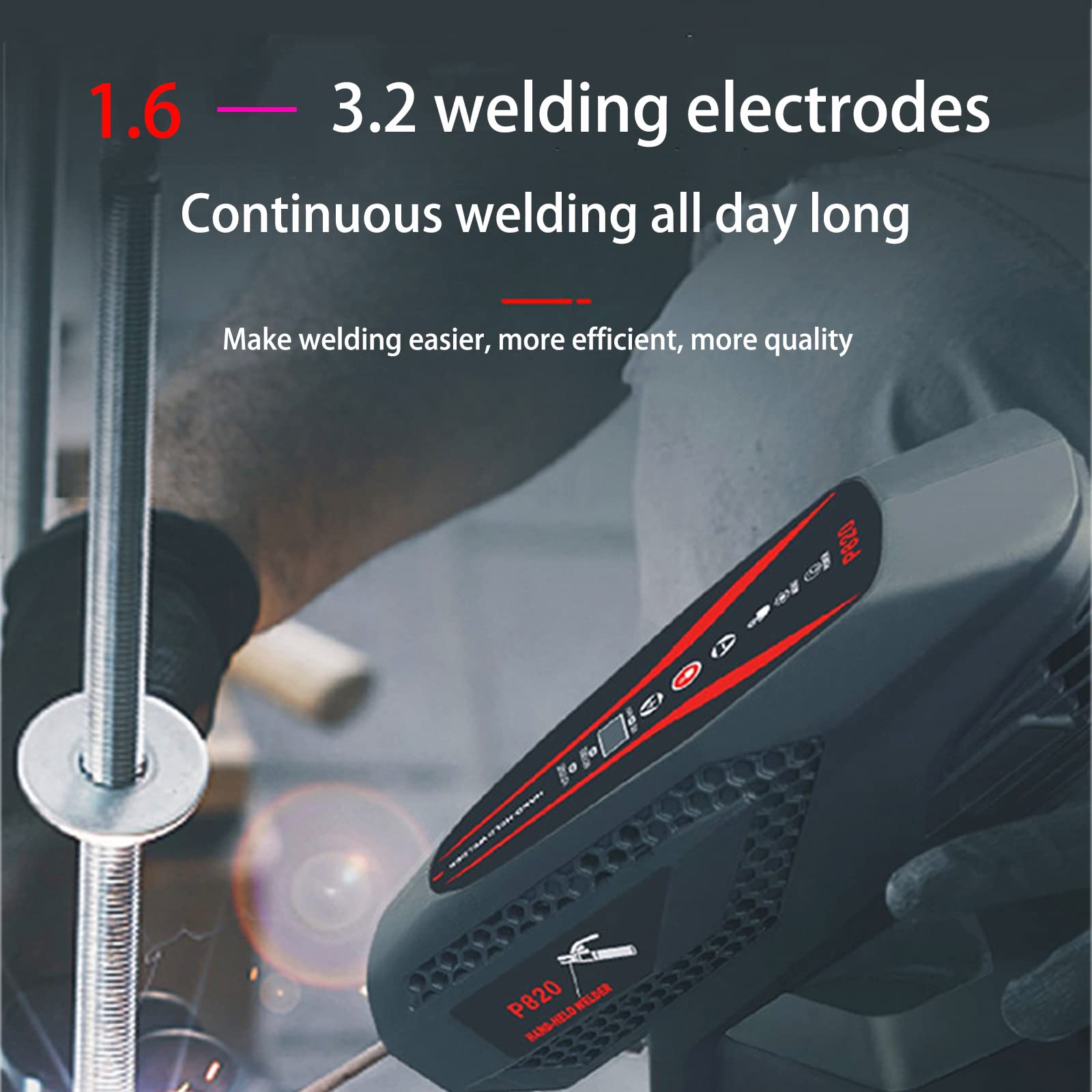 Portable 110V Handheld Welding Gun - Digital Display, 1.6-3.2mm Rod Compatible, 20-200A Adjustable - Ideal for Home DIY, Metal Repair & Small Welding Projects
