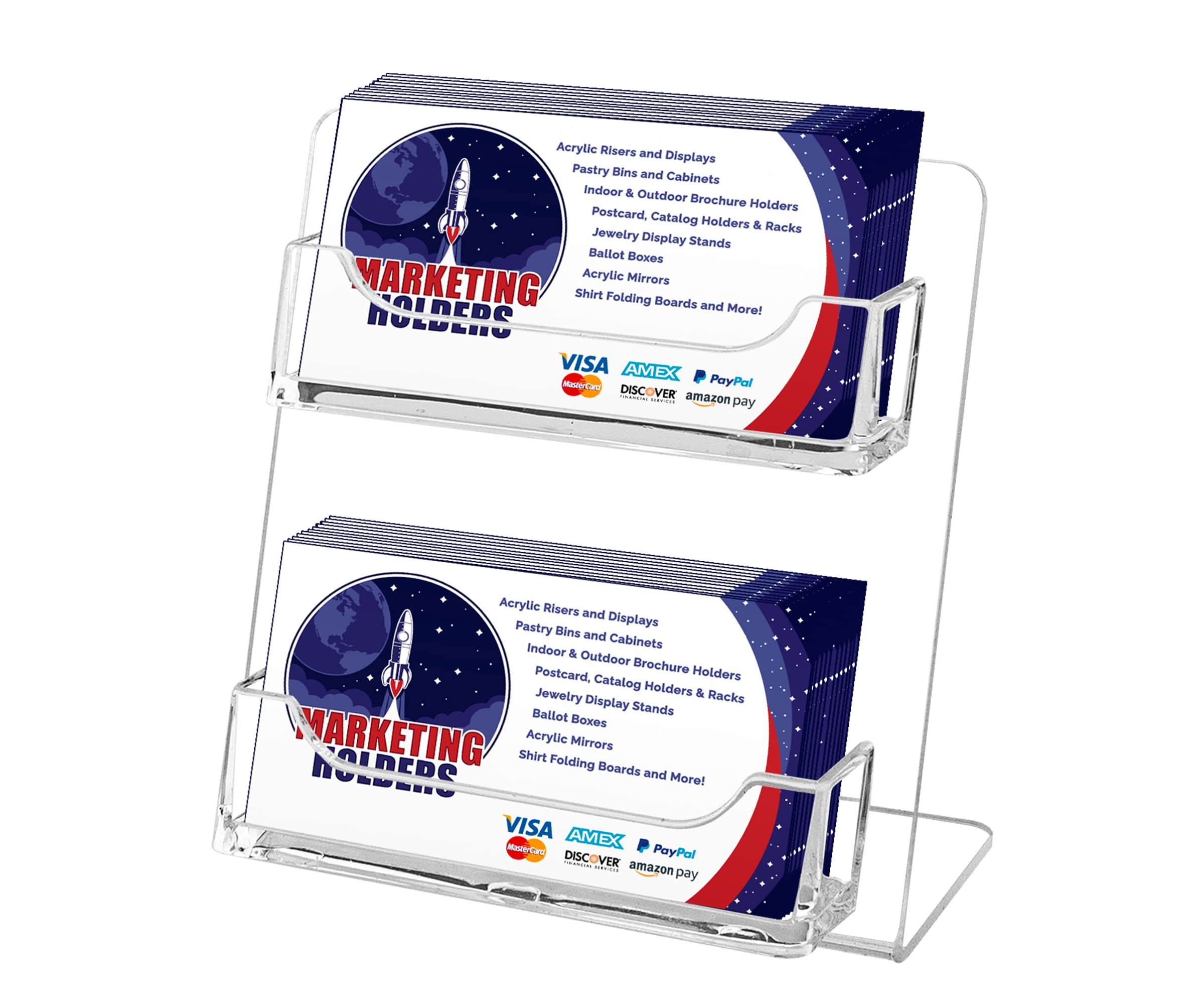 2-Pocket Business Card Holder with Slant Back - 5