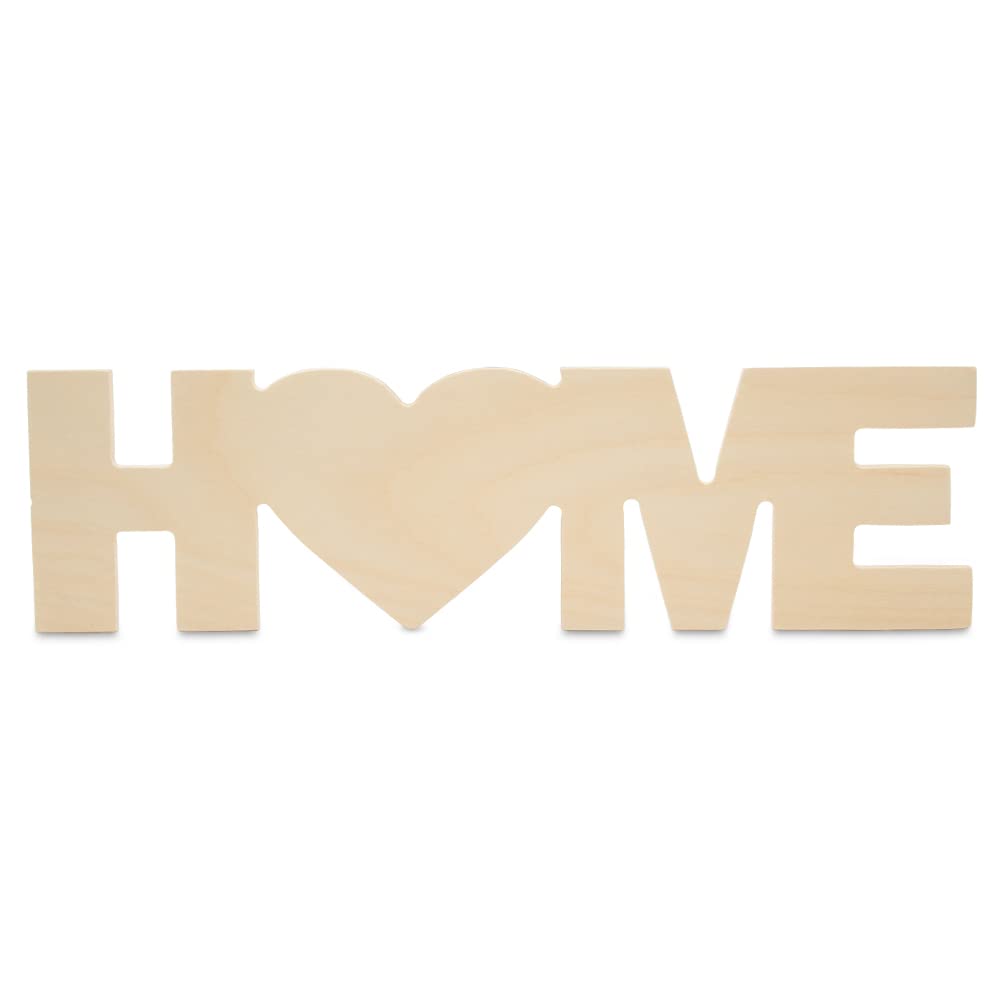 Woodpeckers 5x18 Inch Unfinished Wood Home Letters Cutout - Pack of 50 for DIY Home Decor, Family Crafts & Wall Signs | Perfect for Wedding Decorations, Baby Showers & Rustic Home Decor Projects