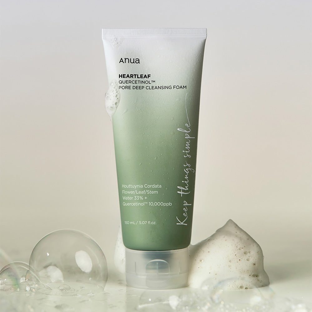 ANUA Heartleaf Quercetinol Pore Deep Cleansing Foam 150ml - Korean Skincare for Oily & Acne-Prone Skin - Perfect for Daily Deep Cleansing Routine