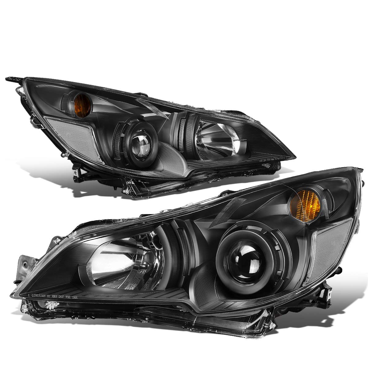 DNA Motoring HL-OH-SLEG10-BK-CL1 Black Housing Clear Corner Projector Headlights Replacement for 2010-2014 Subaru Legacy Outback - Upgrade Your Nighttime Driving Visibility & Style