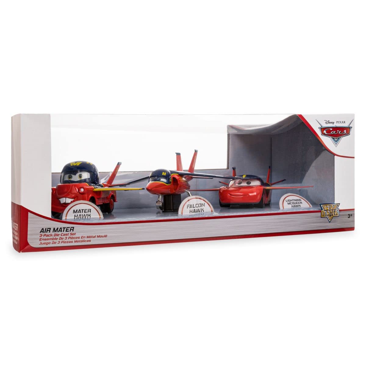 Official Air Mater Die Cast Toy Set - Mater Hawk, Falcon Hawk & Lightning McQueen - Pixar Cars Collectible Vehicles with Wings - Disney Cars Gift for Kids - Perfect for Imaginative Play, Birthday Gifts & Disney Collections