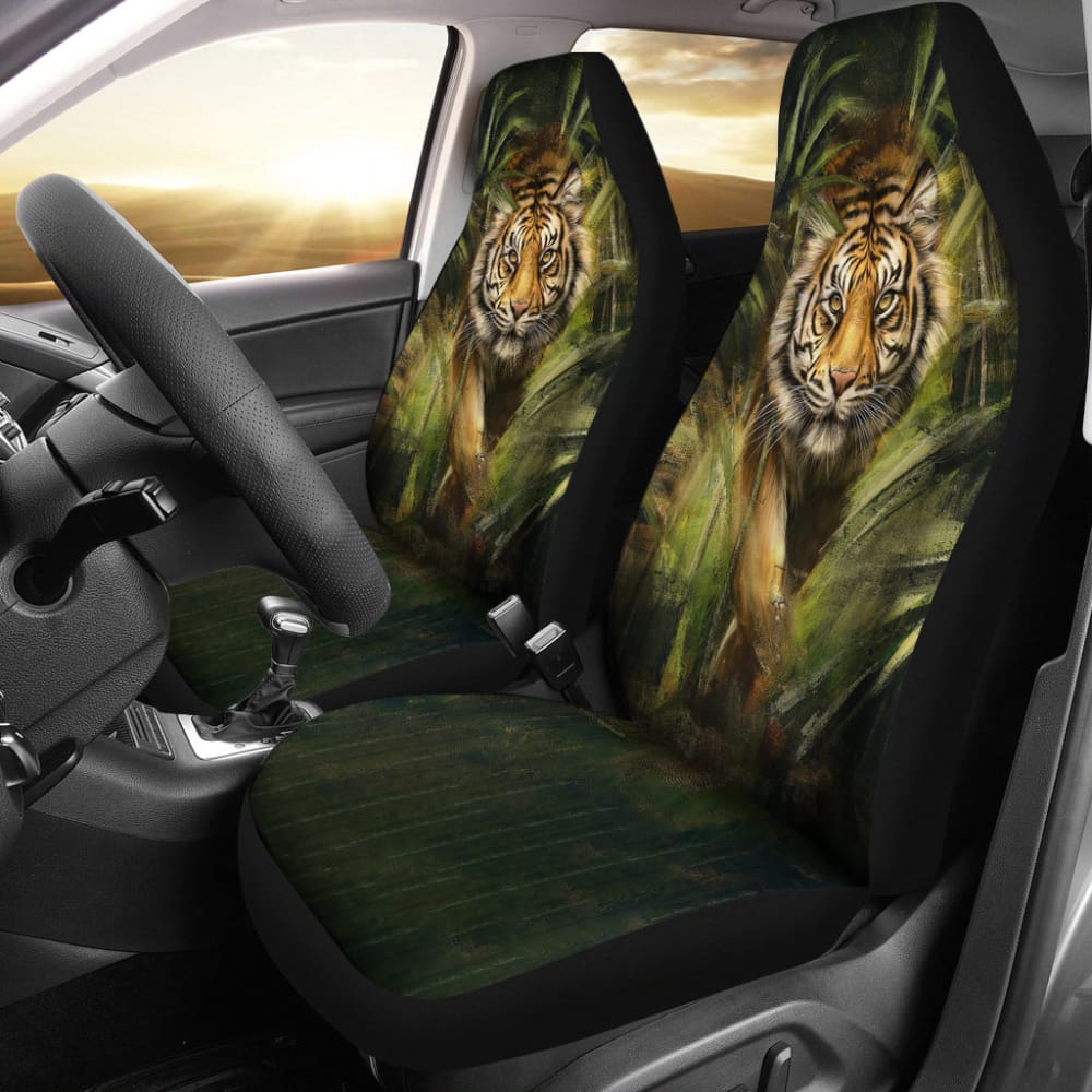 Premium Tiger Print Car Seat Covers - Universal Fit for Cars, Trucks & SUVs - Soft & Durable Neoprene Material - Easy to Install & Clean - Perfect for Pet Owners, Outdoor Enthusiasts & Style Upgrade