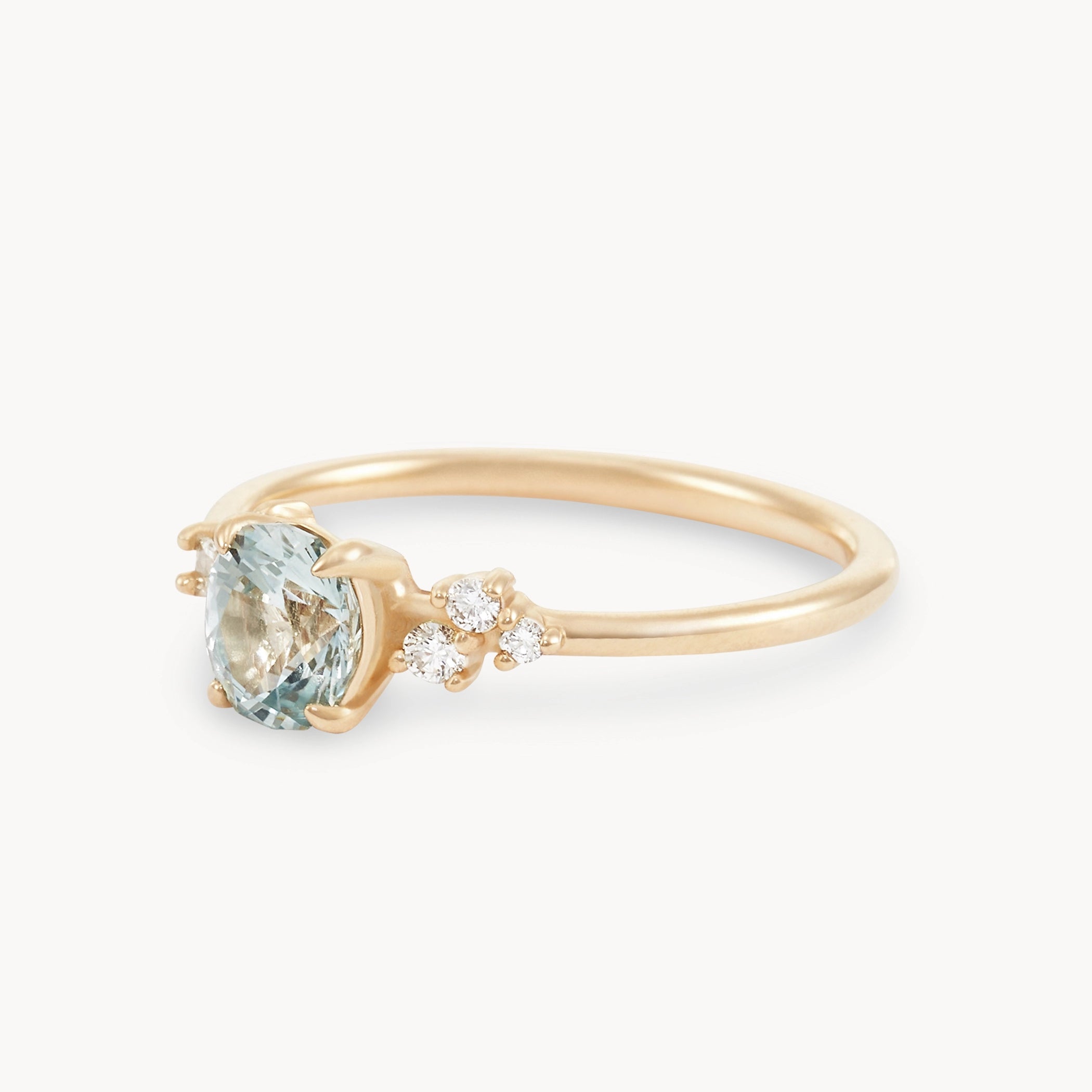 Kindred Path One of a Kind 14K Yellow Gold Ring with Nearly Colorless Sapphire - Elegant Jewelry for Weddings, Anniversaries & Special Occasions